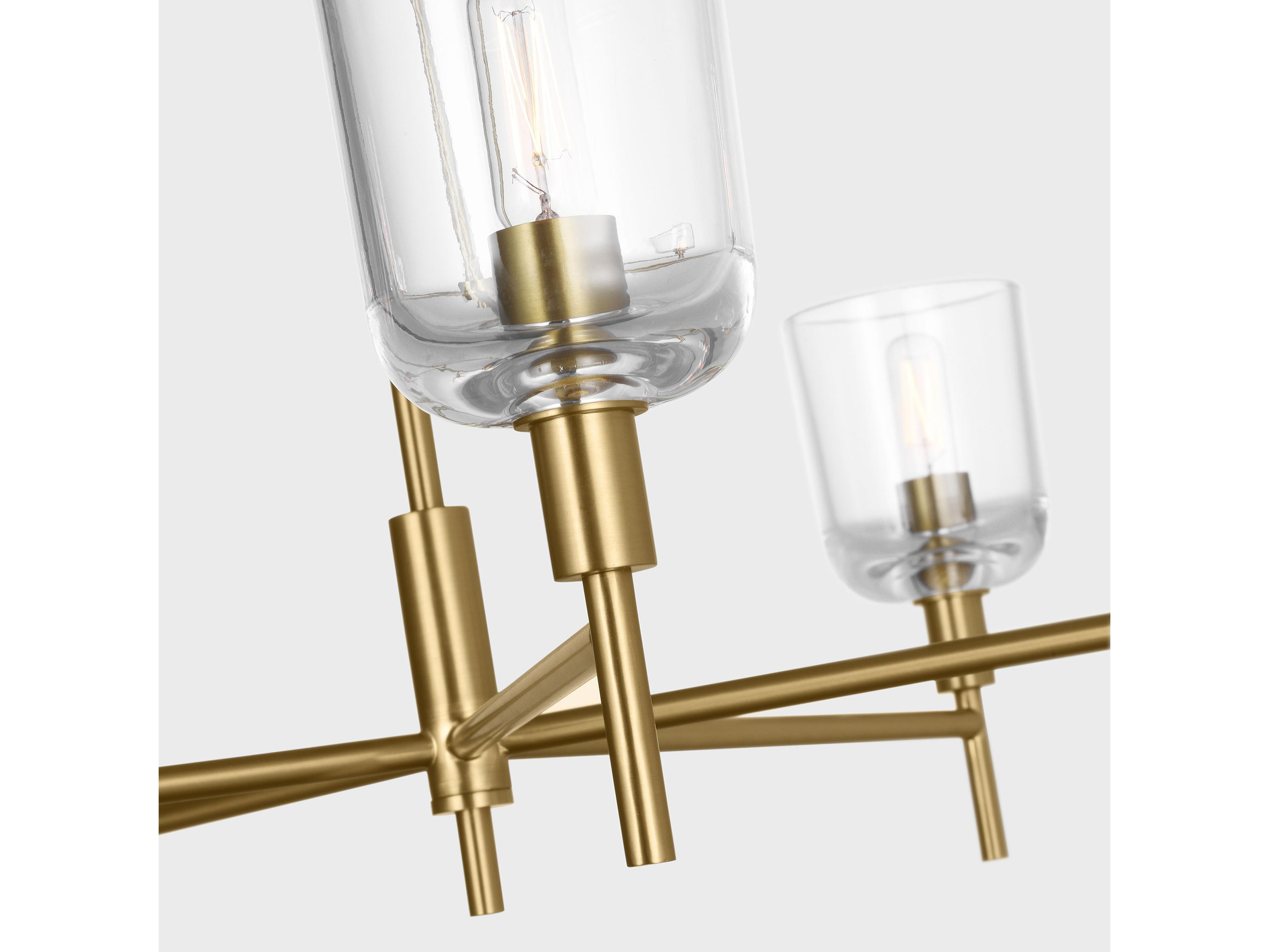 Visual Comfort Studio Hartley 5-Light Burnished Brass Candelabra Chandelier