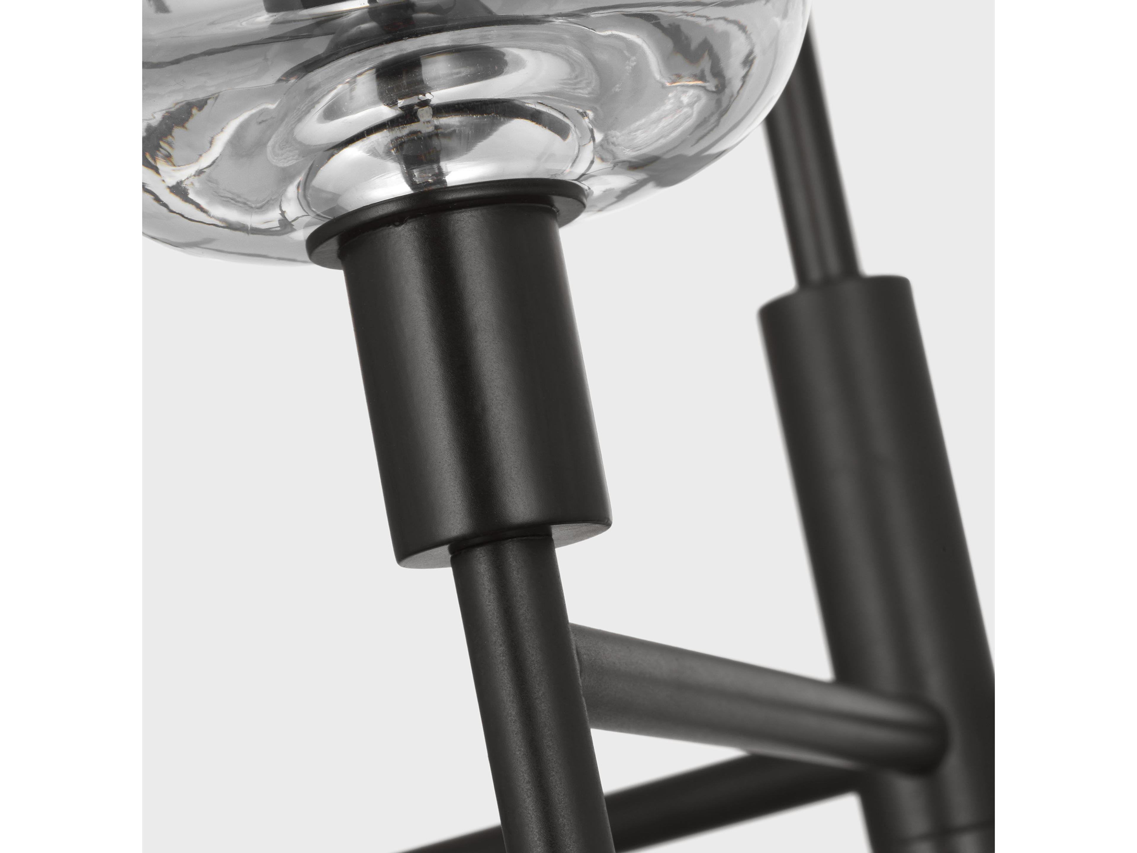 Visual Comfort Studio Hartley 3-Light Aged Iron Black Candelabra Chandelier