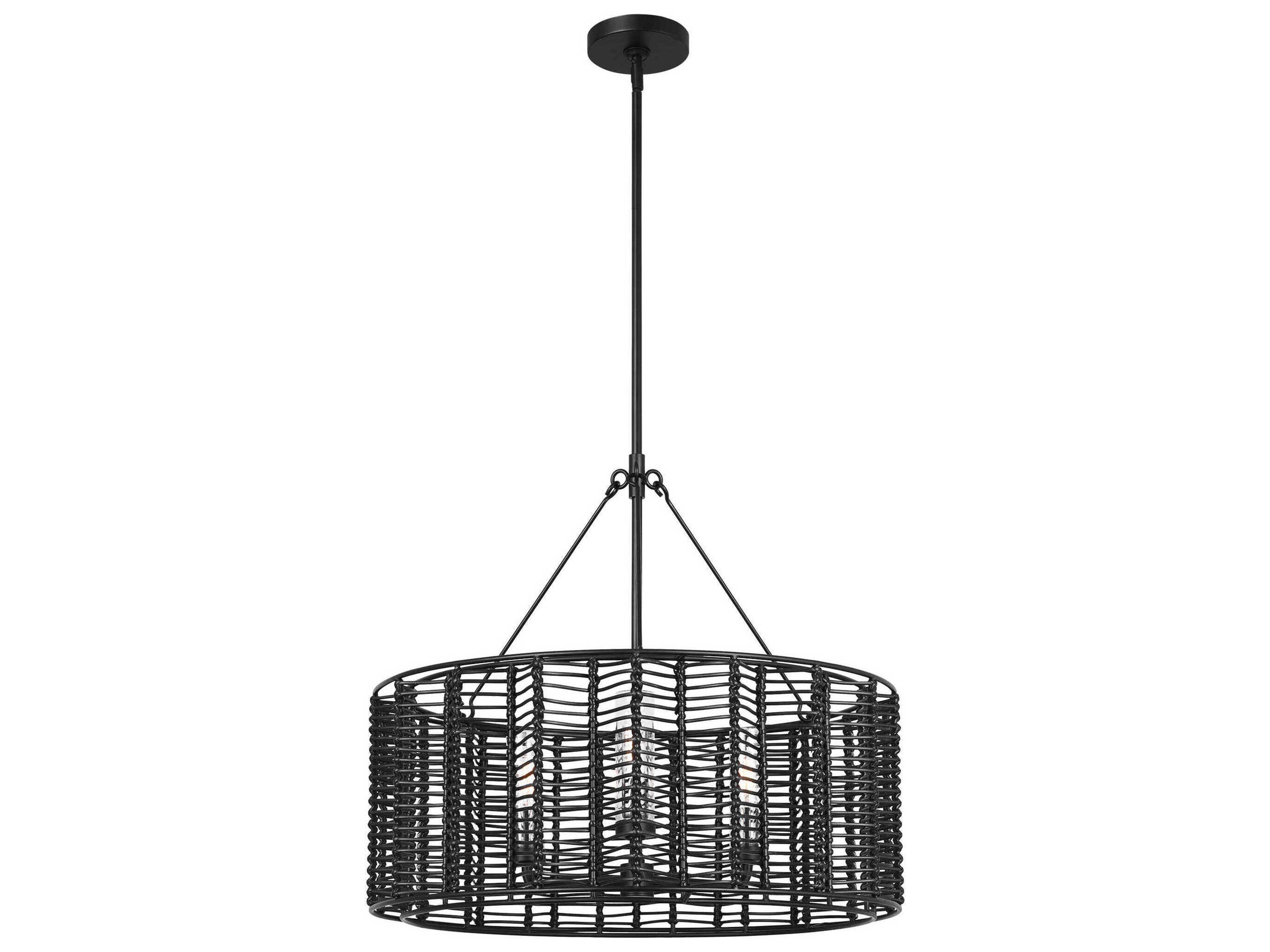 Winslow 3-Light Midnight Black Candelabra Chandelier