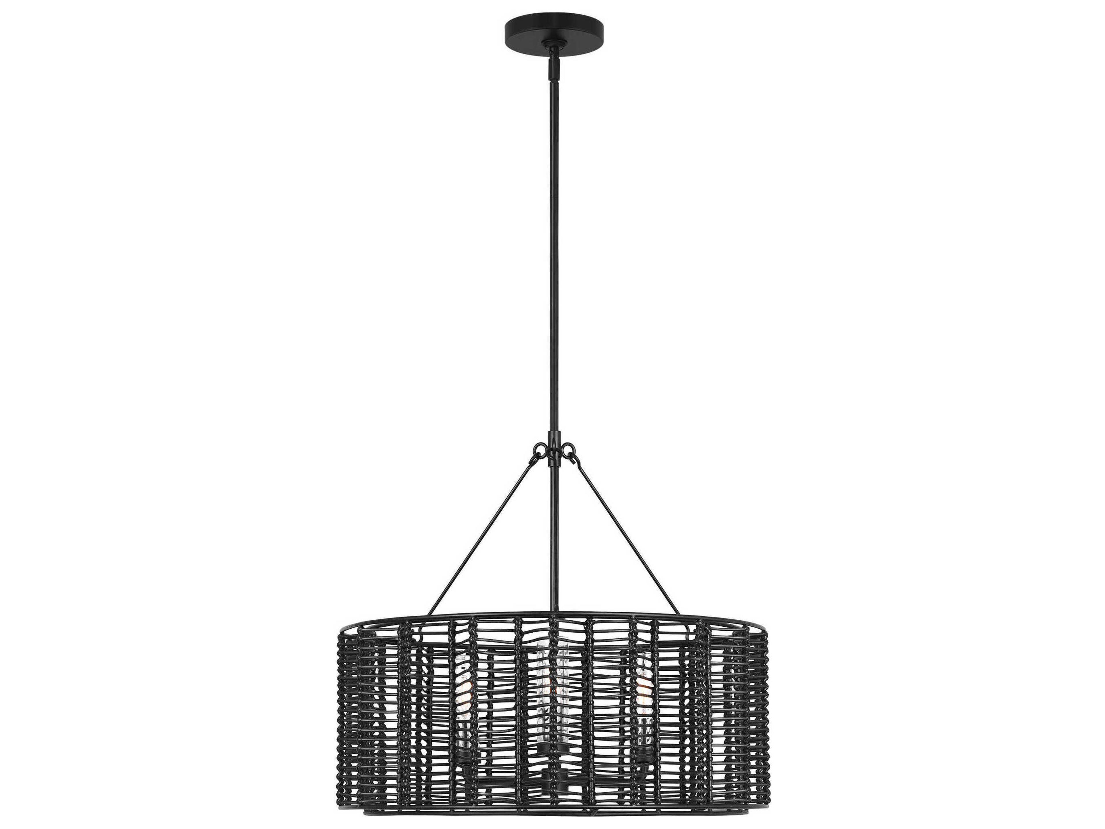 Visual Comfort Studio Winslow 3-Light Midnight Black Candelabra Chandelier