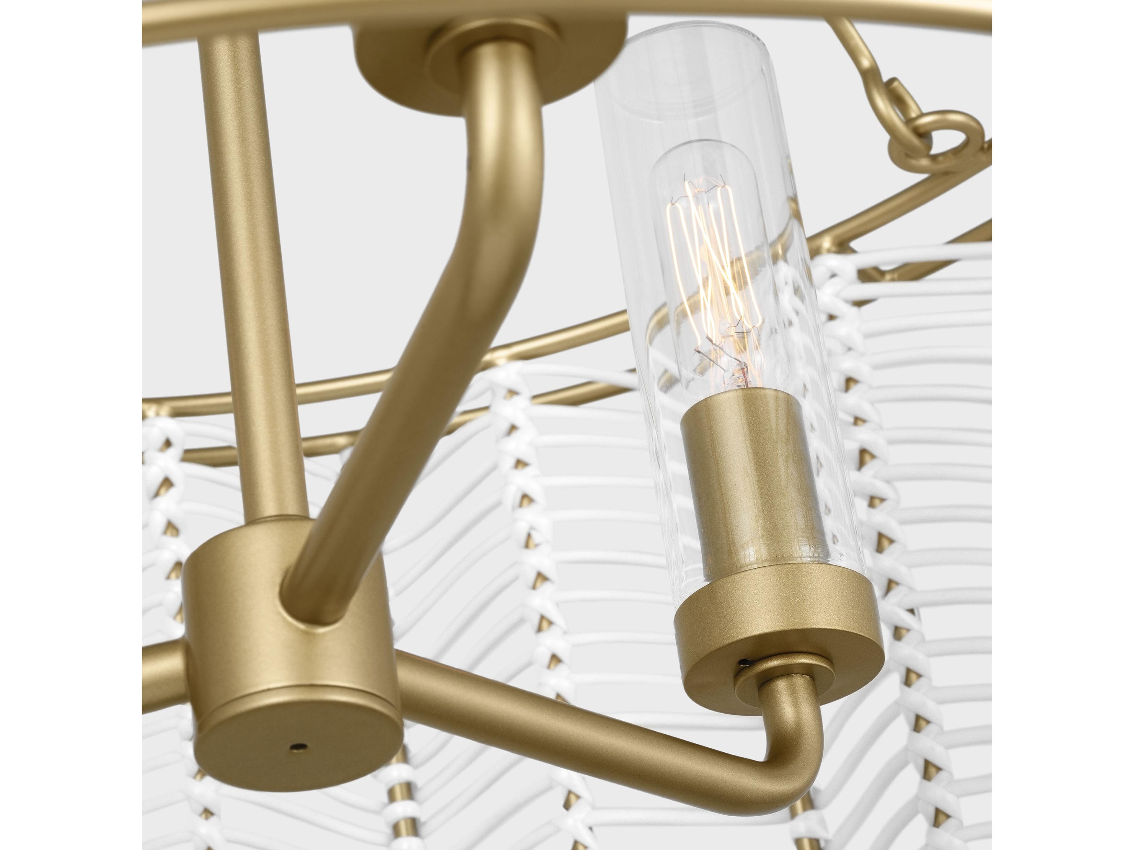 Visual Comfort Studio Winslow 3-Light Brass Candelabra Chandelier