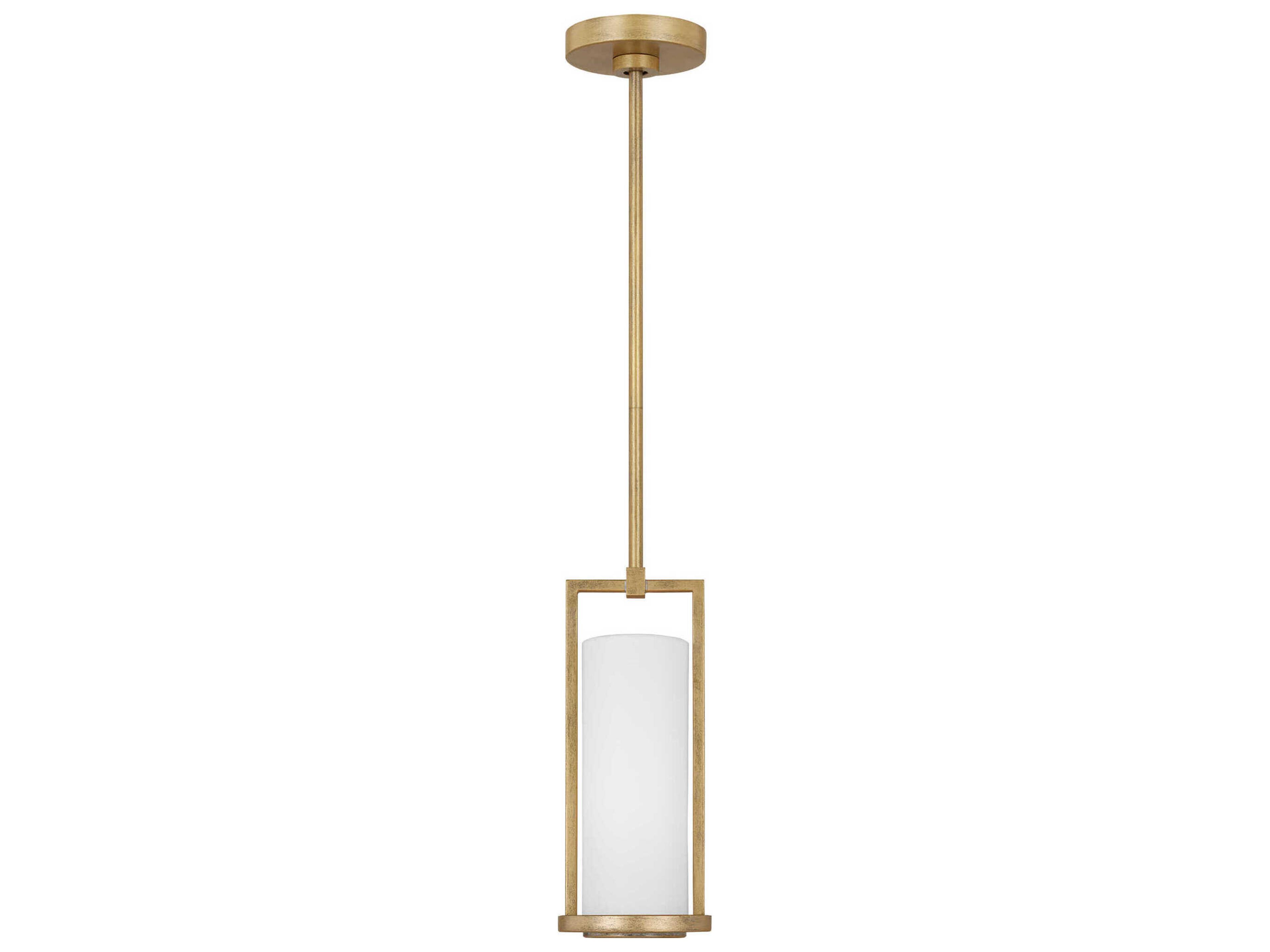 Visual Comfort Studio Sherwood 1-Light Coastal Gild Gold Cylinder Mini Pendant
