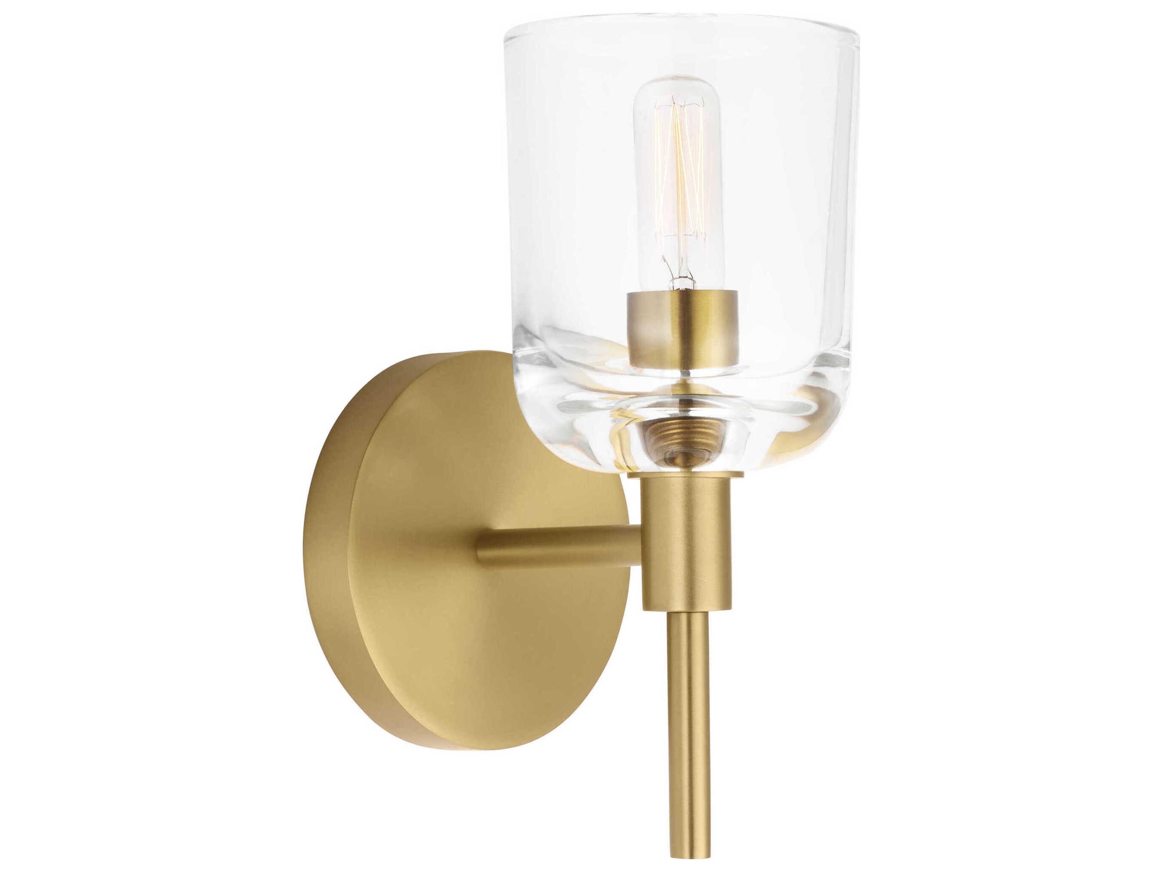 Hartley 1-Light Wall Sconce Burnished Brass Clear Glass