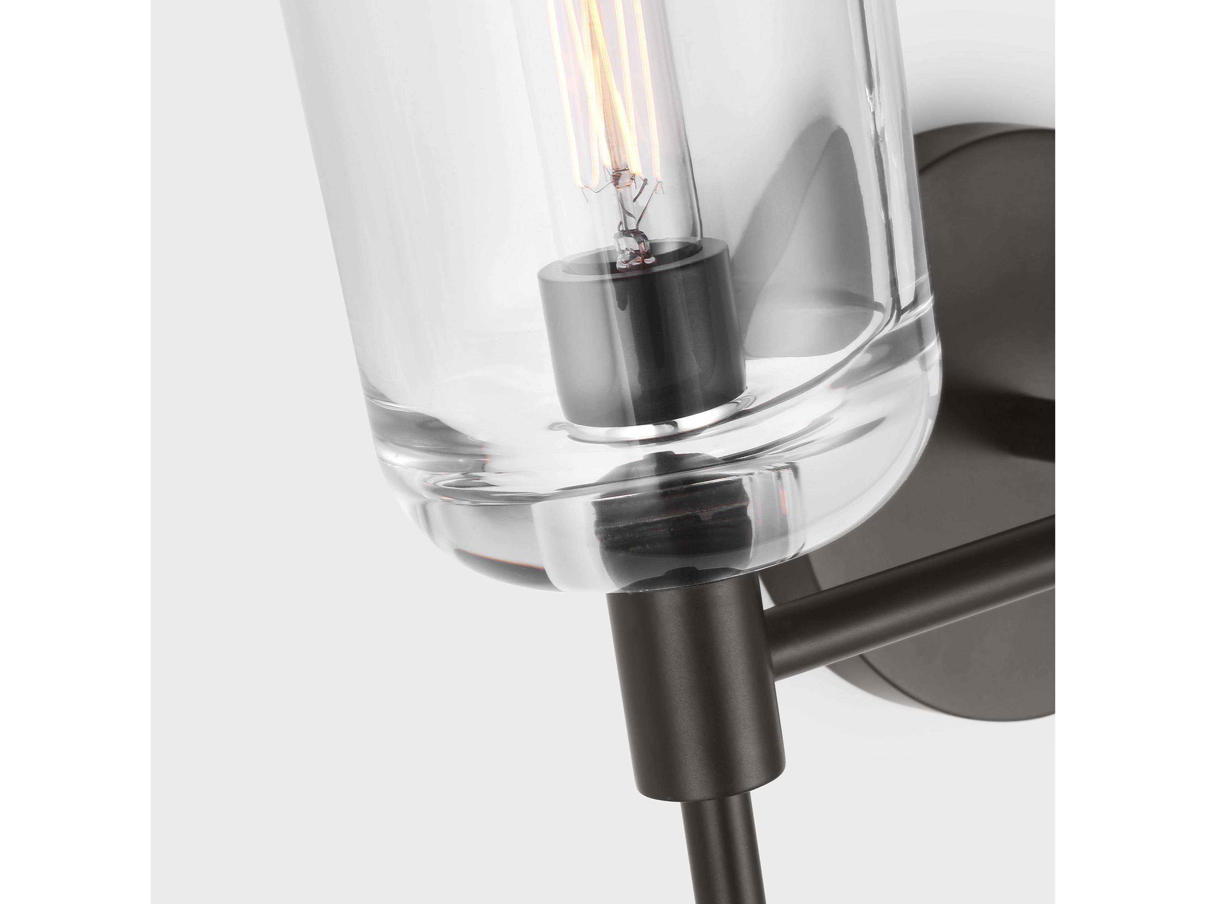 Visual Comfort Studio Hartley 2-Light Aged Iron Black Vanity Light