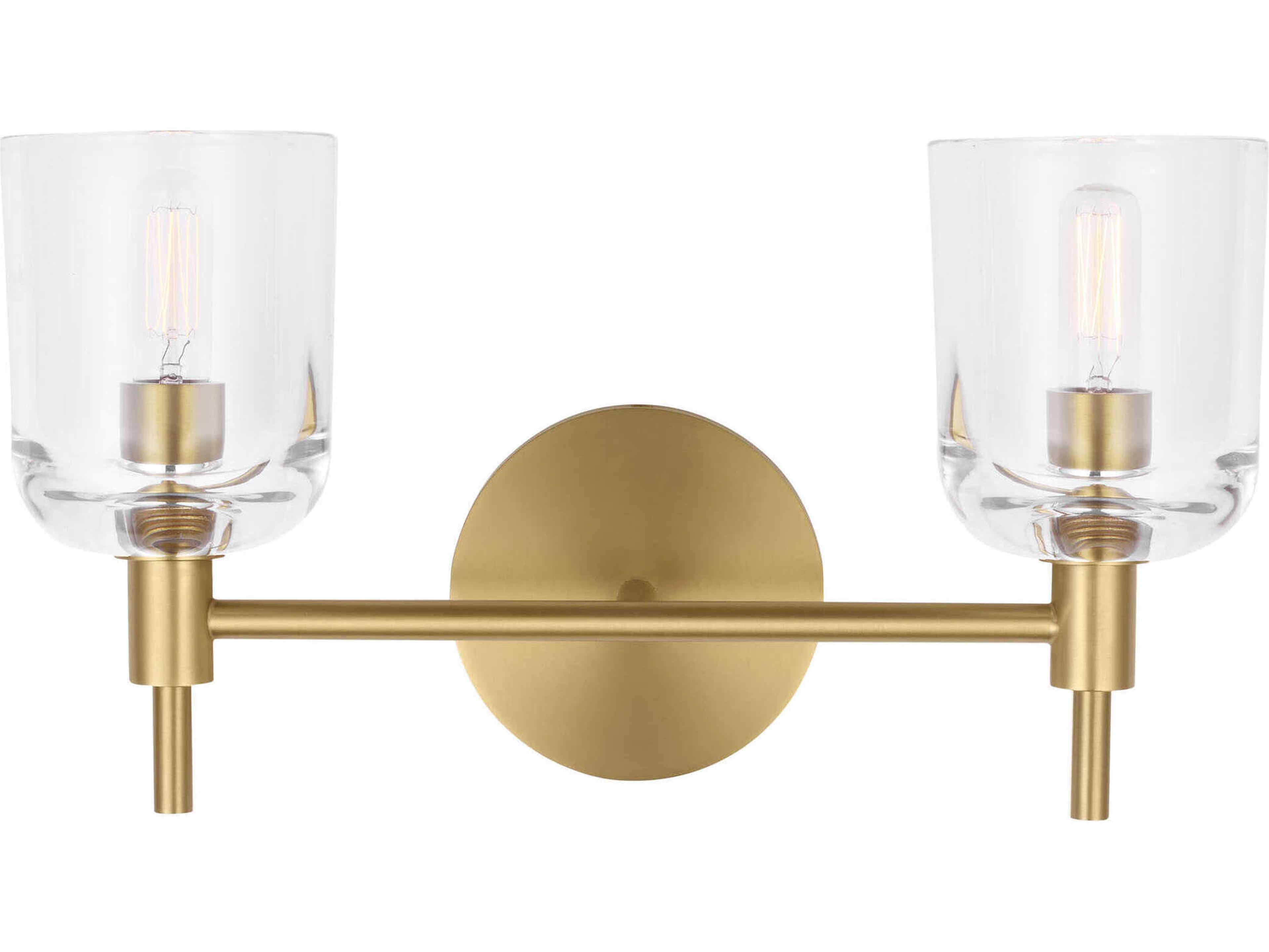 Visual Comfort Studio Hartley 2-Light Burnished Brass Vanity Light