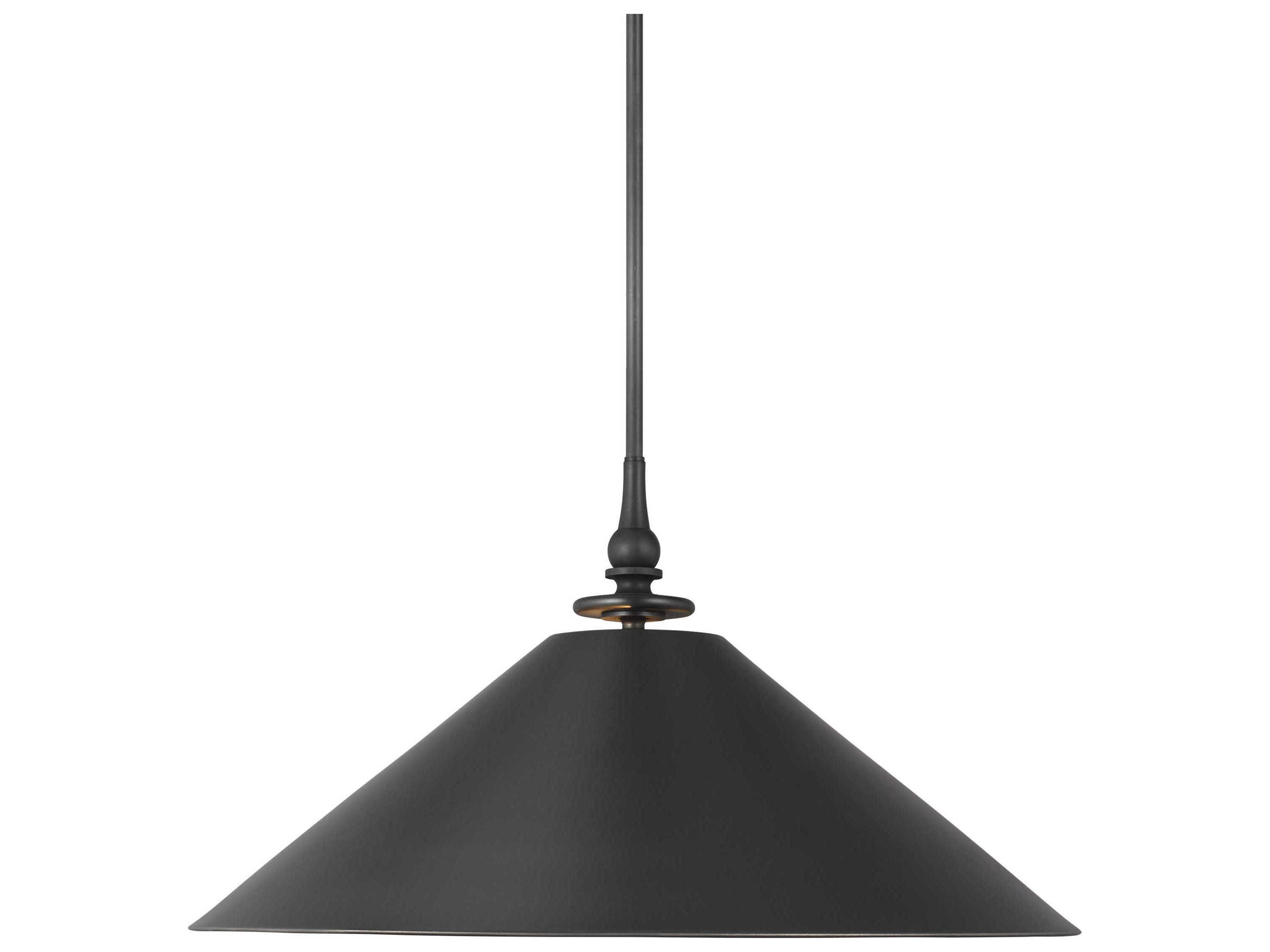 Visual Comfort Studio Capri 1-Light Aged Iron Black Pendant