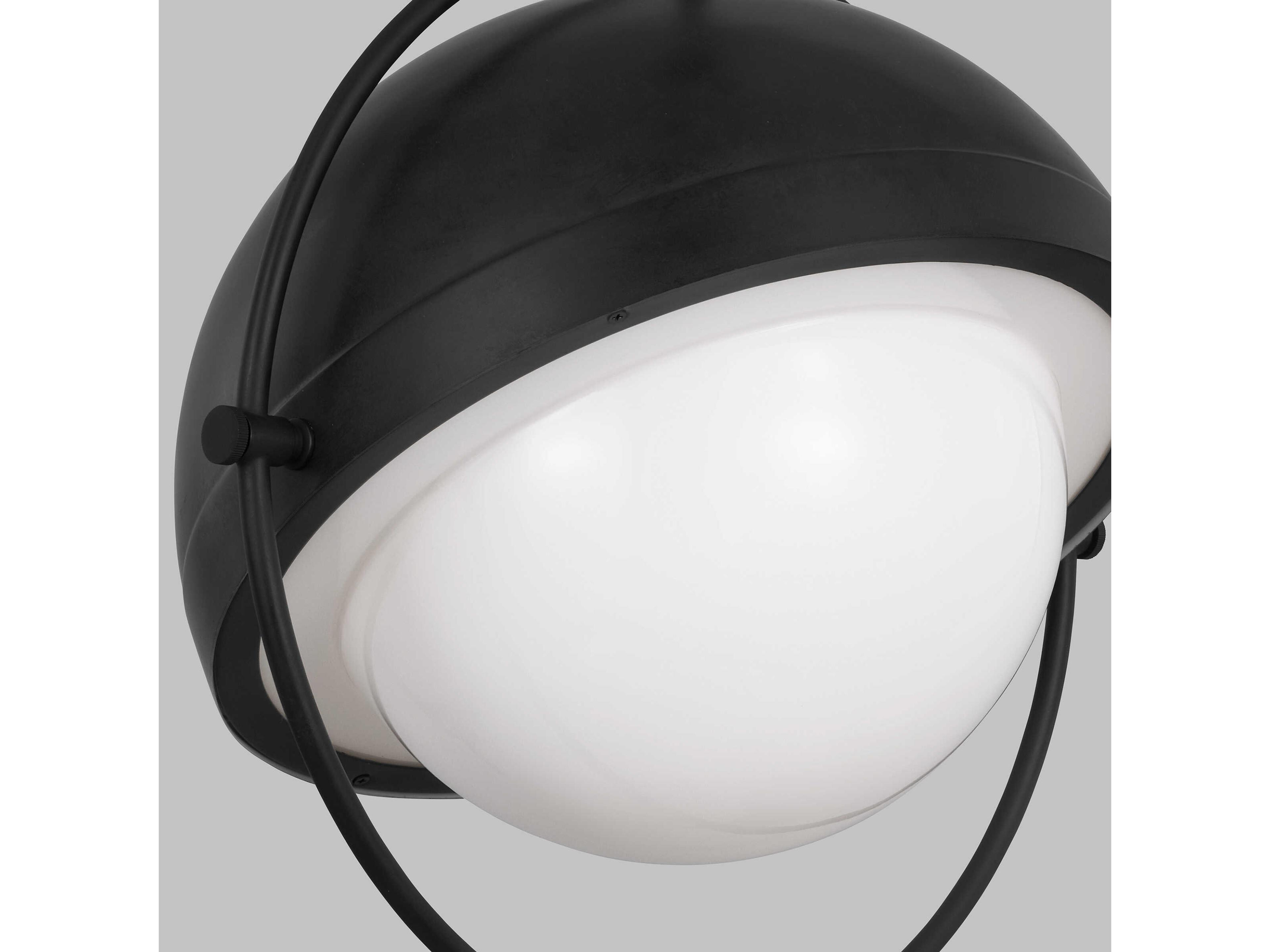 Visual Comfort Studio Bacall 1-Light Aged Iron Black Dome Globe Pendant