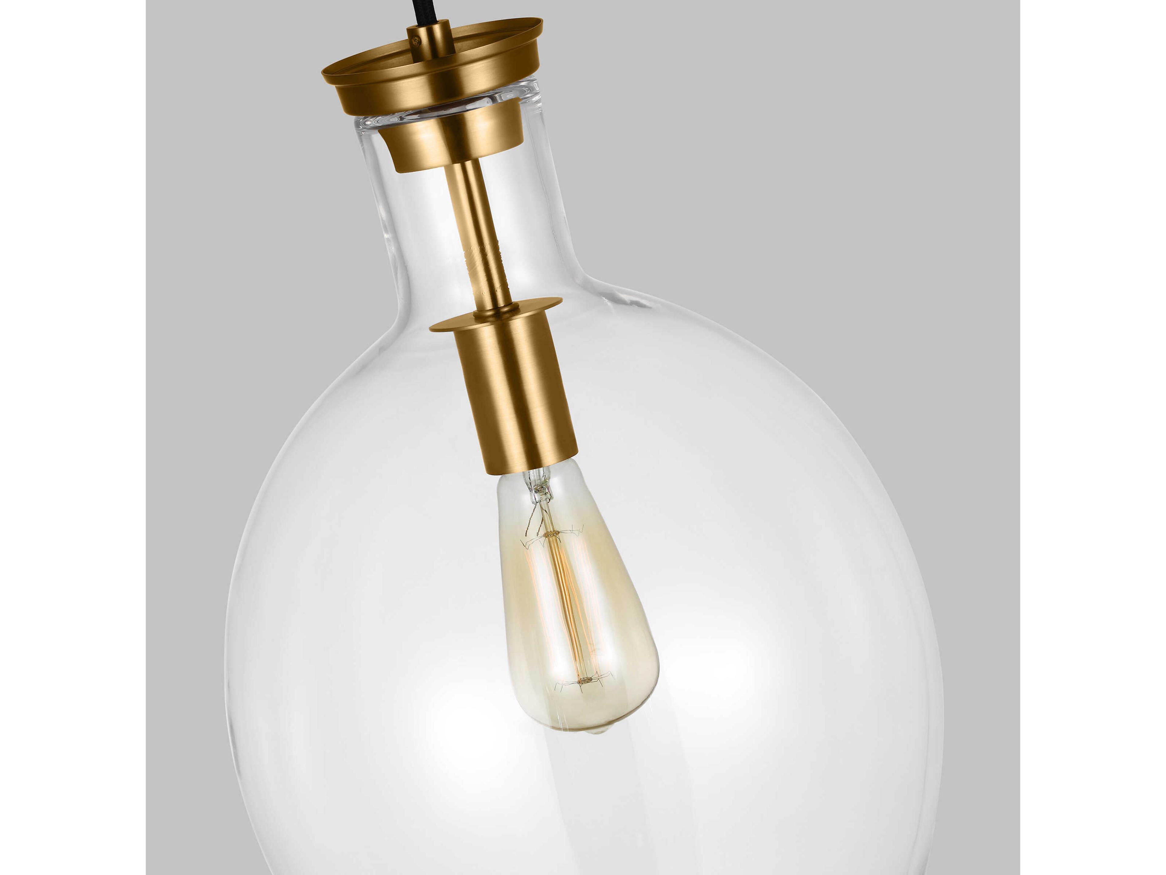 Visual Comfort Studio Vaso 1-Light Burnished Brass Mini Pendant