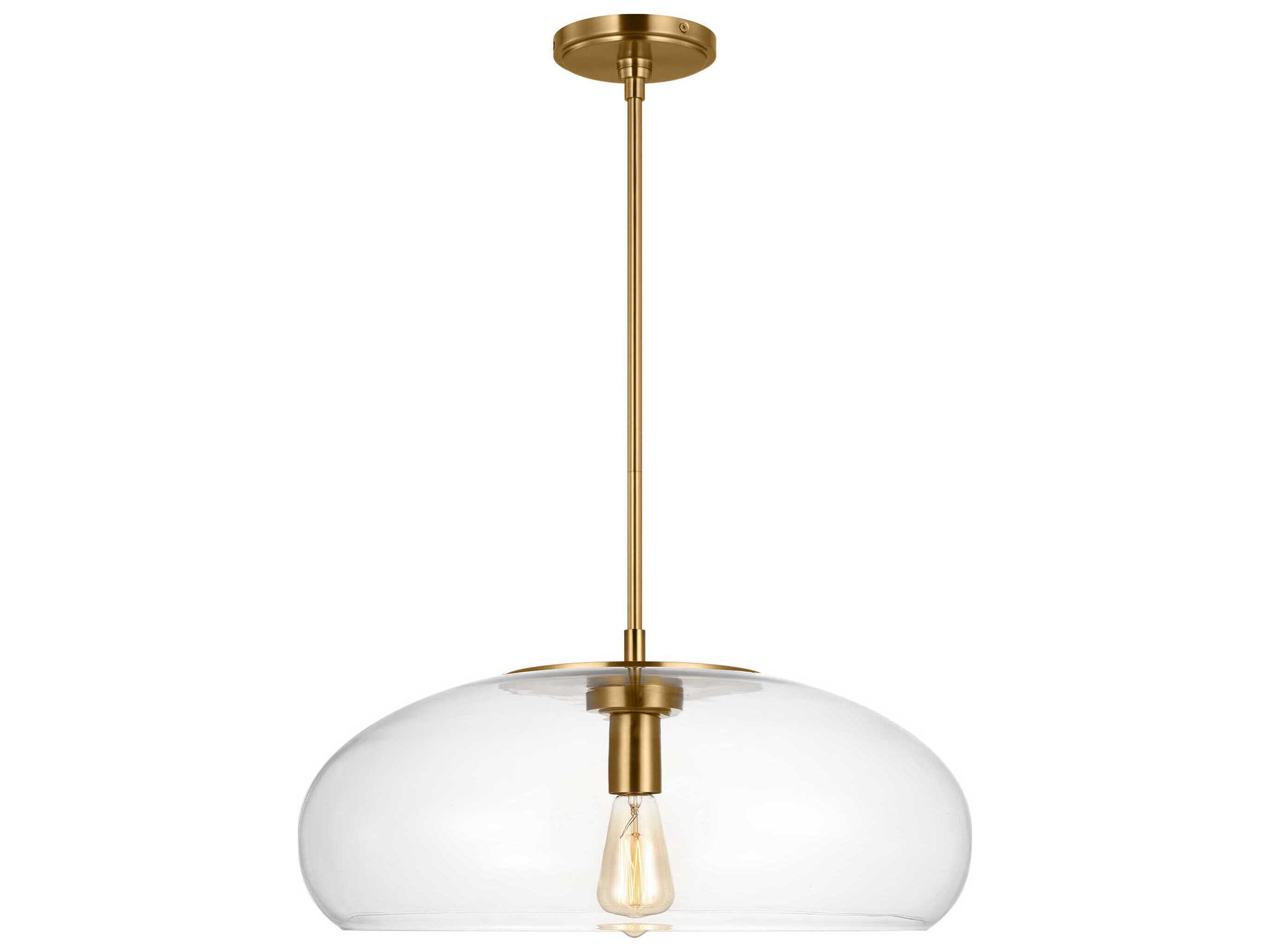 Largo Extra Large Pendant Burnished Brass Clear Glass