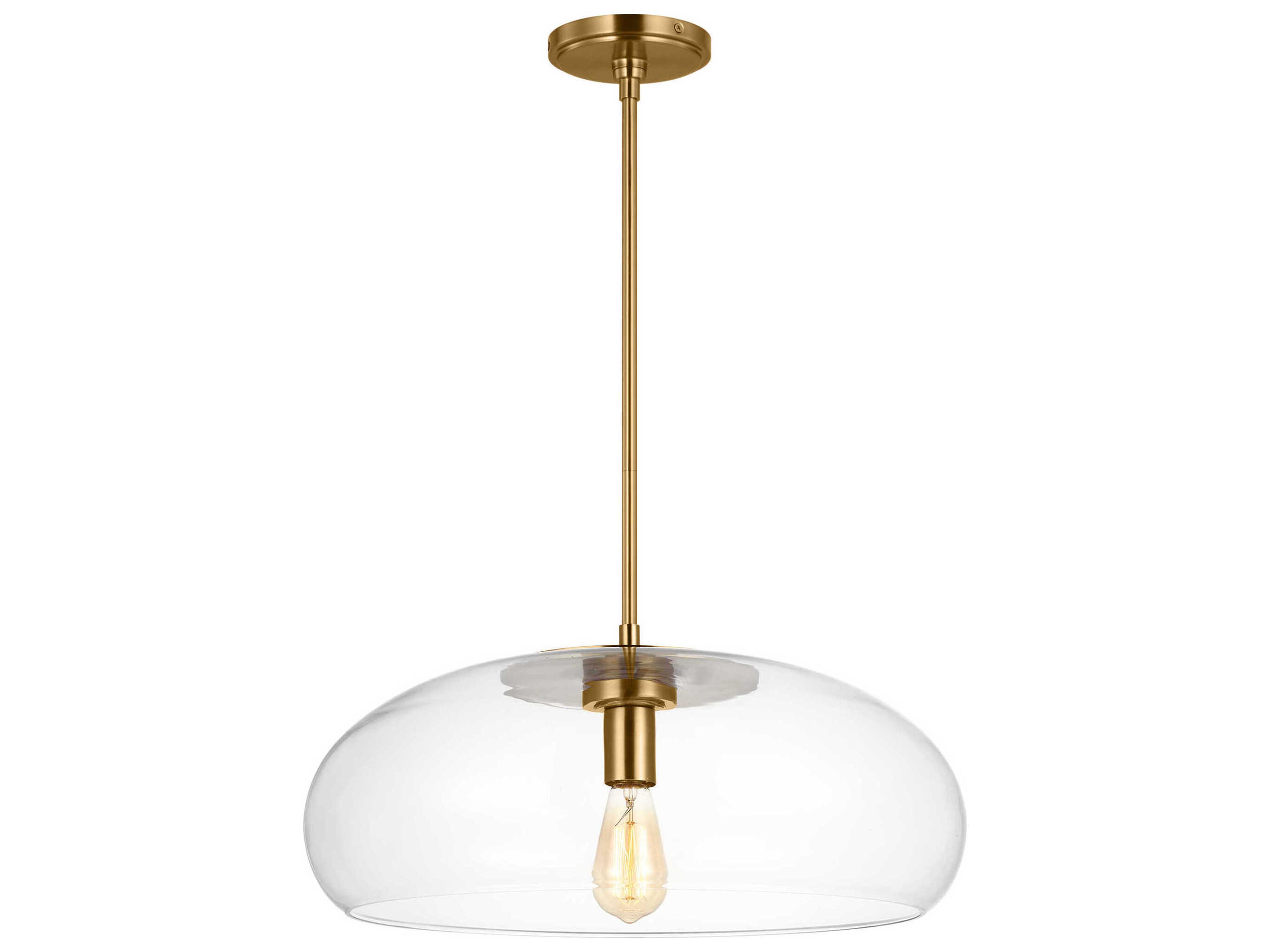 Visual Comfort Studio Largo 1-Light Burnished Brass Bowl Pendant