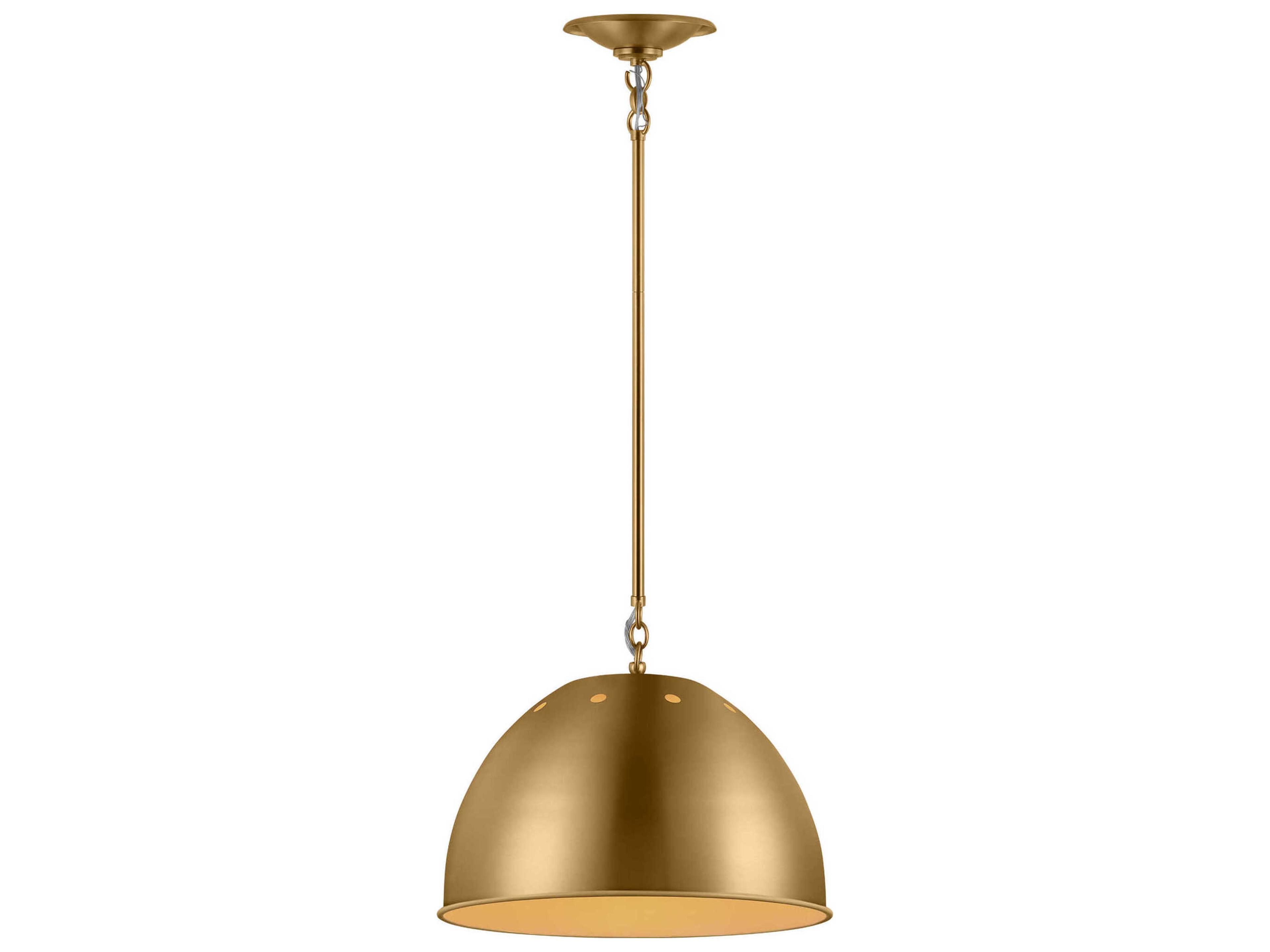 Visual Comfort Studio Robbie 1-Light Burnished Brass Dome Pendant