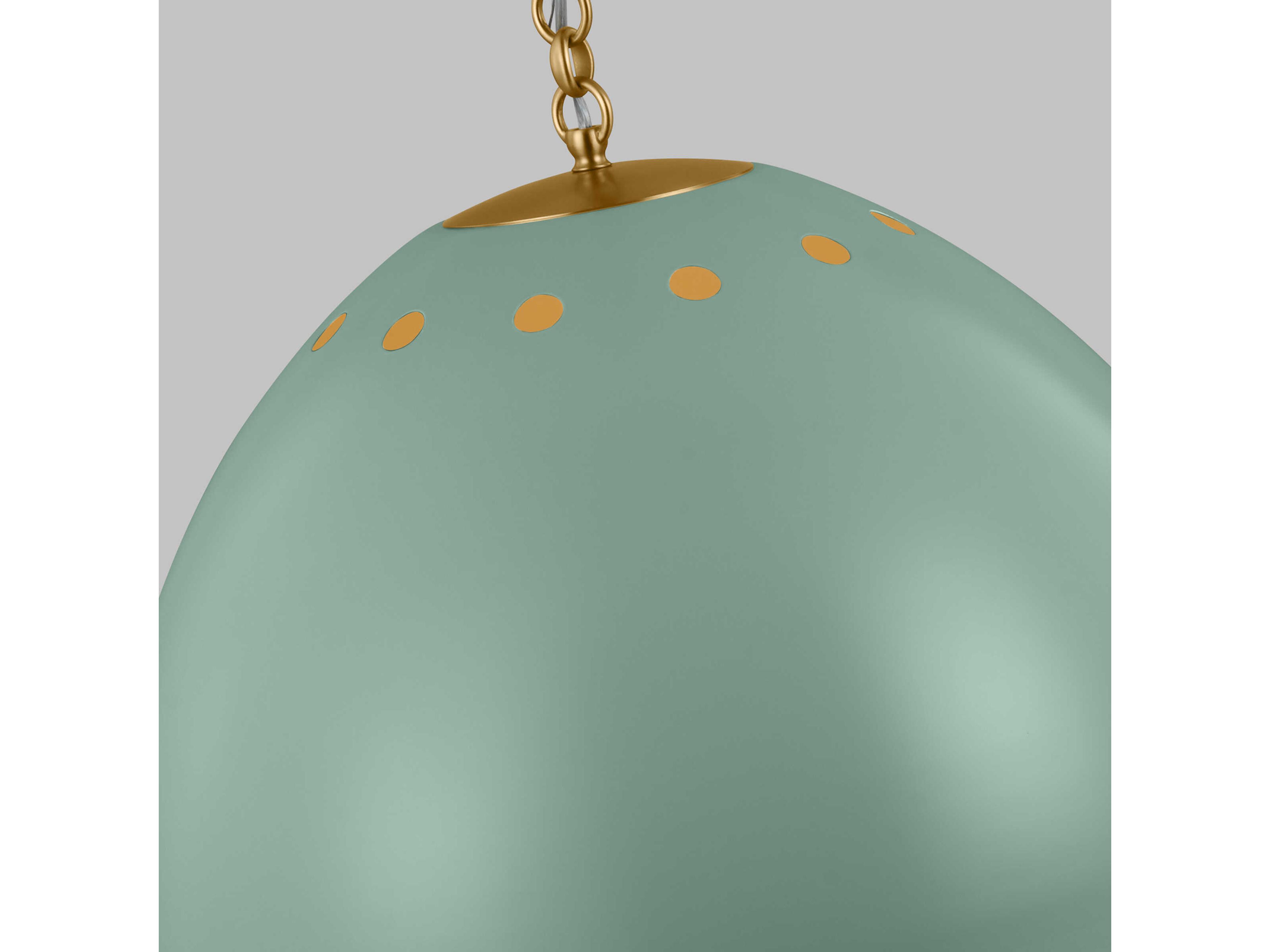 Visual Comfort Studio Robbie 1-Light Eucalyptus Green Dome Pendant