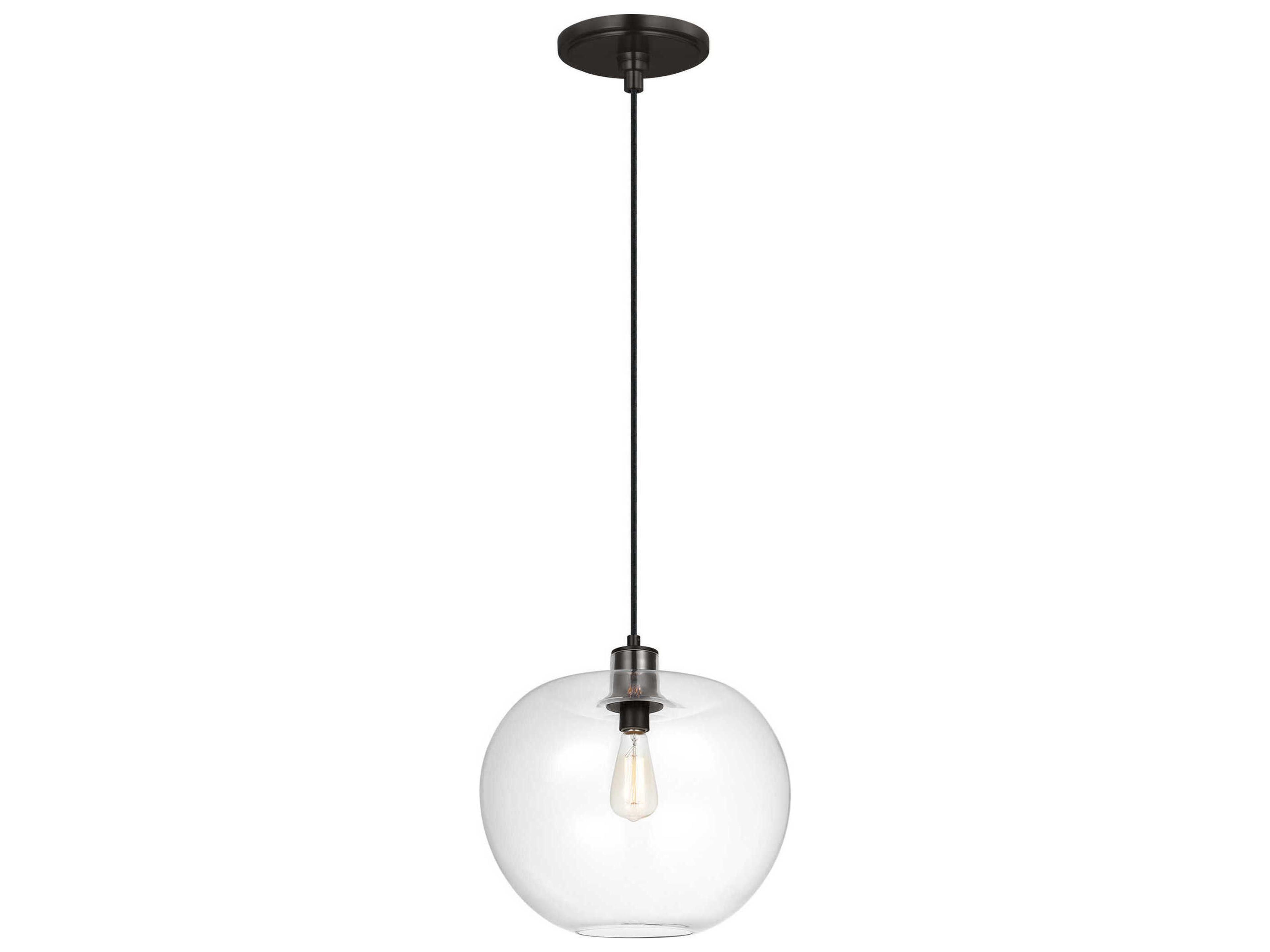 Visual Comfort Studio Mela 1-Light Aged Iron Black Pendant