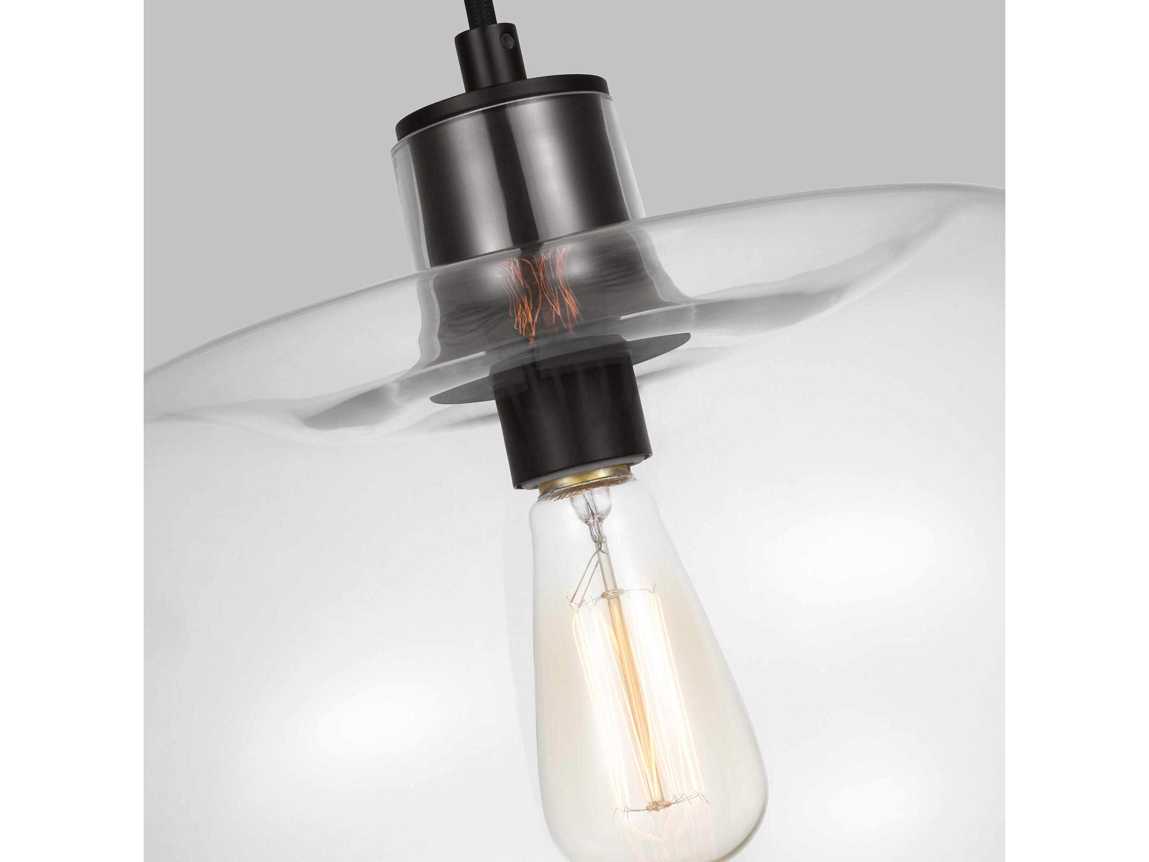 Visual Comfort Studio Mela 1-Light Aged Iron Black Pendant