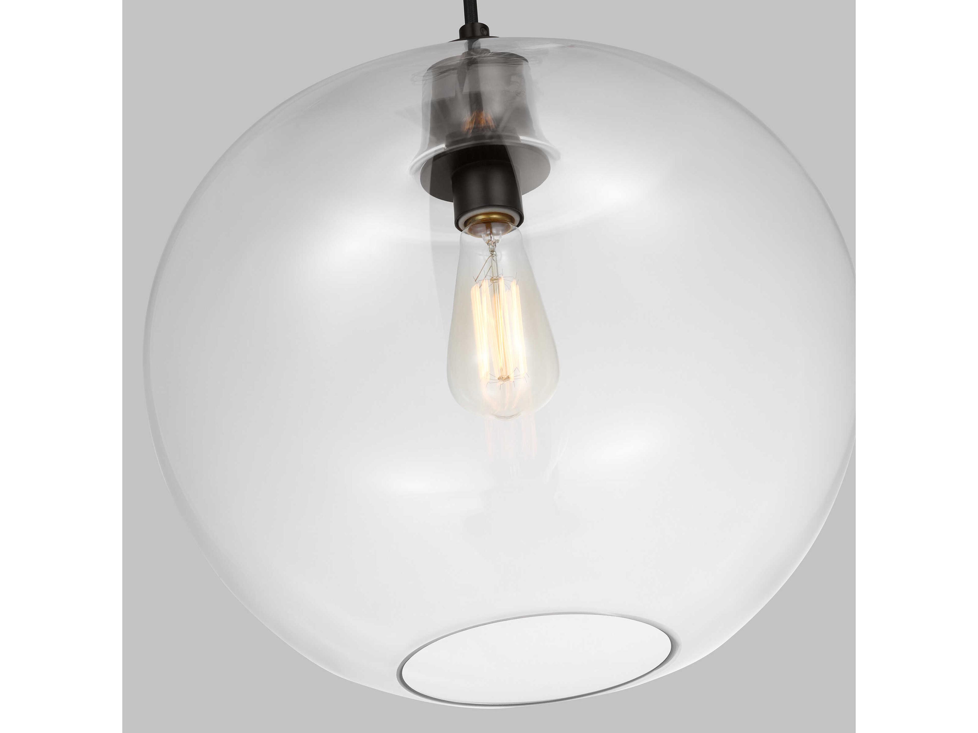 Visual Comfort Studio Mela 1-Light Aged Iron Black Pendant