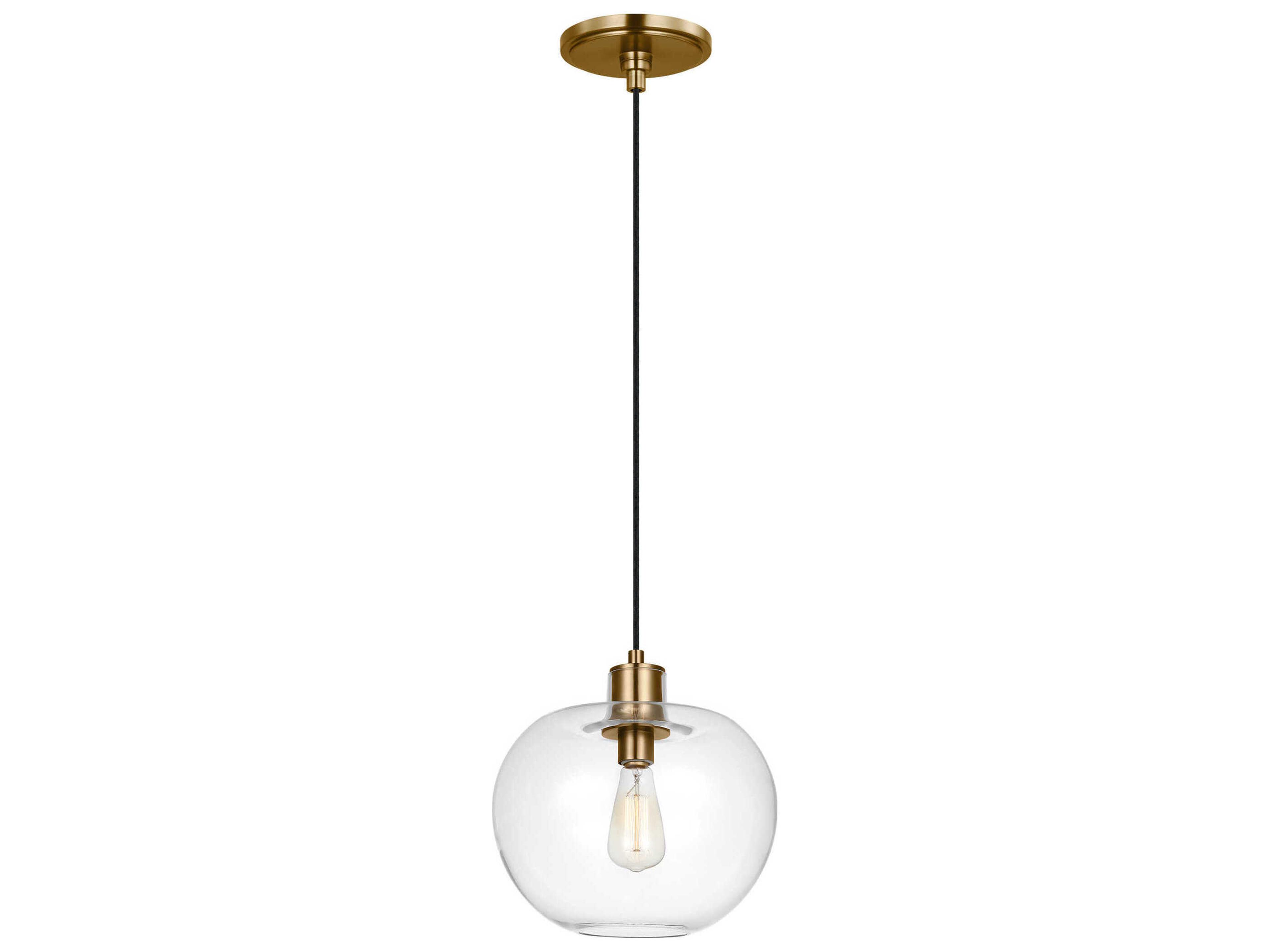 Visual Comfort Studio Mela 1-Light Burnished Brass Mini Pendant