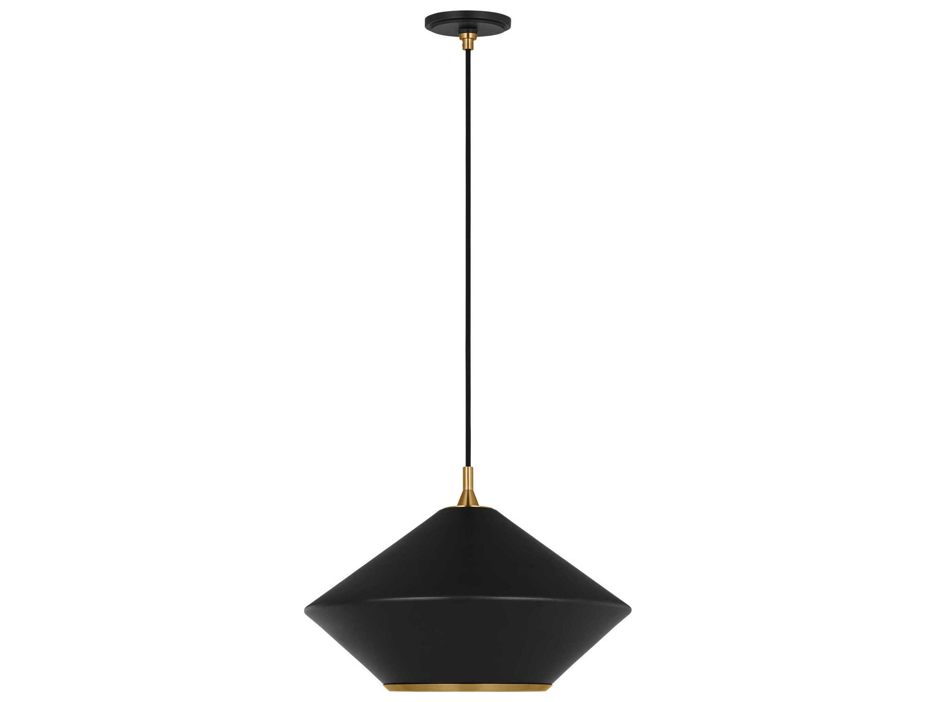 1 Light Extra Large Pendant Stanza Midnight Black Mid-Century Modern