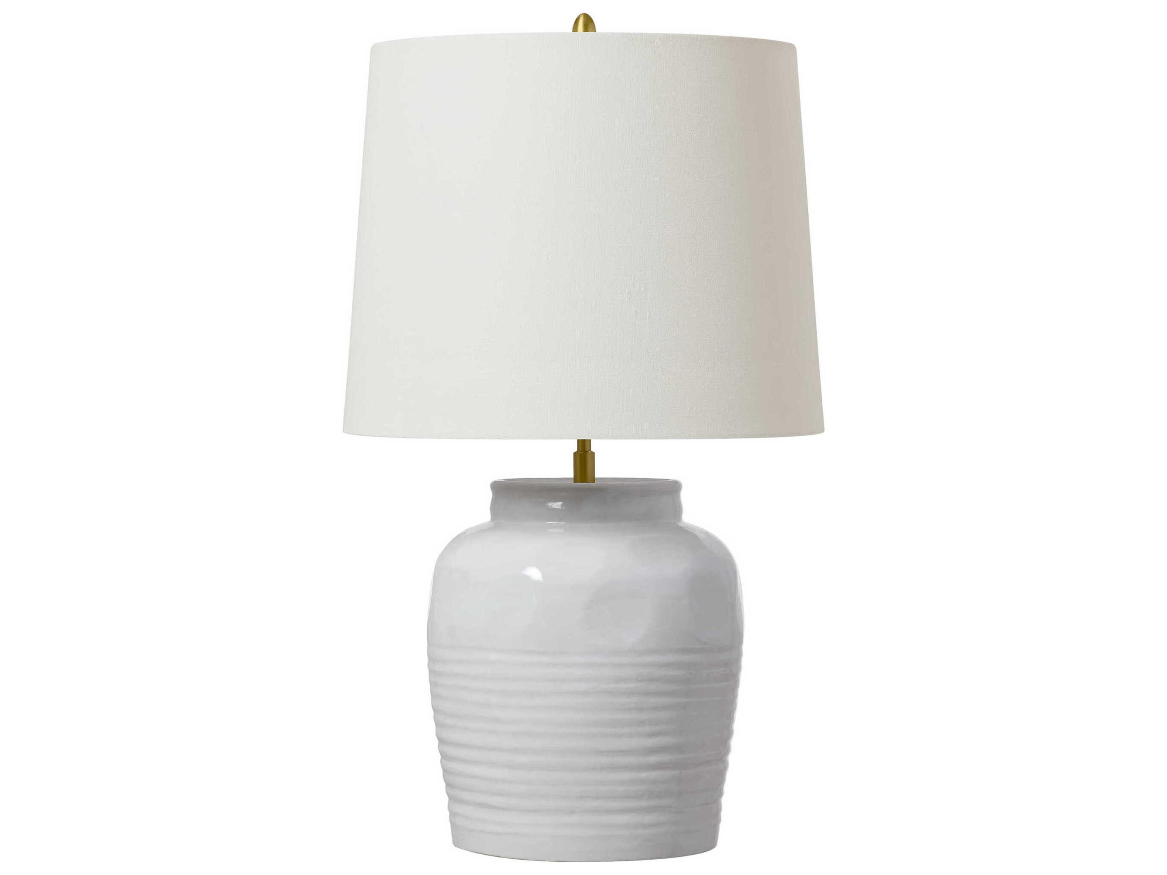 Visual Comfort Studio Selena Natural White Linen Fabric Buffet Lamp