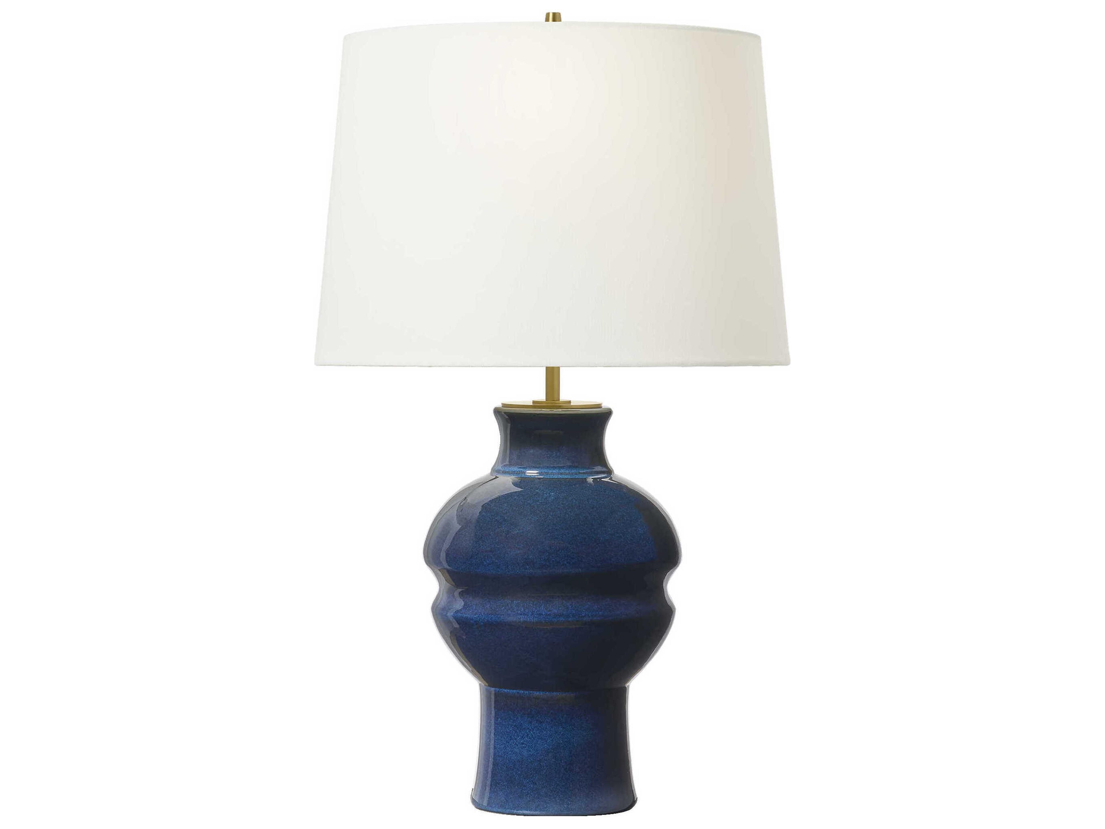 Nova Table Lamp Mix Blue Brown Ceramic Baluster