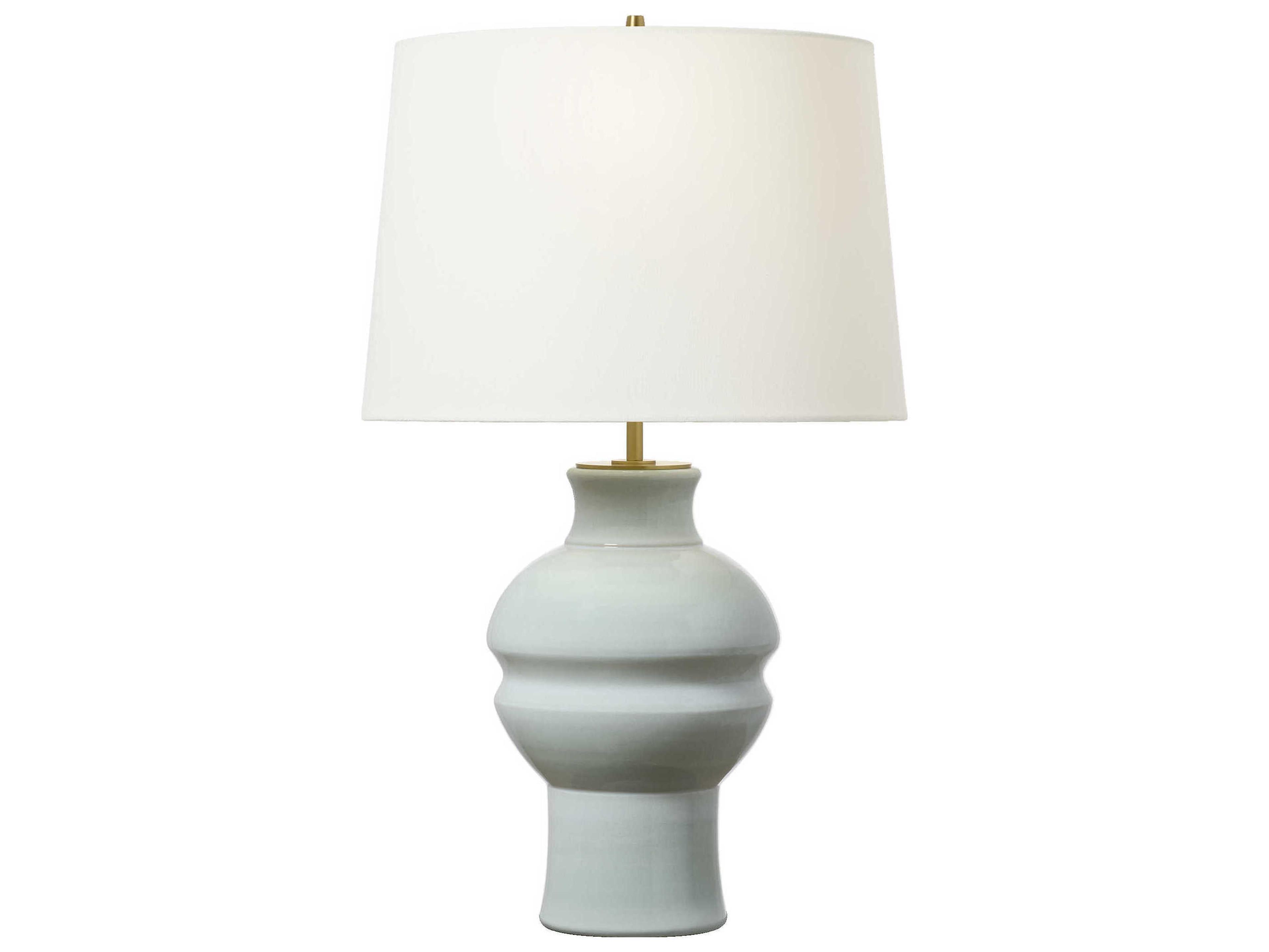 Visual Comfort Studio Nova Silk Green White Linen Fabric Buffet Lamp