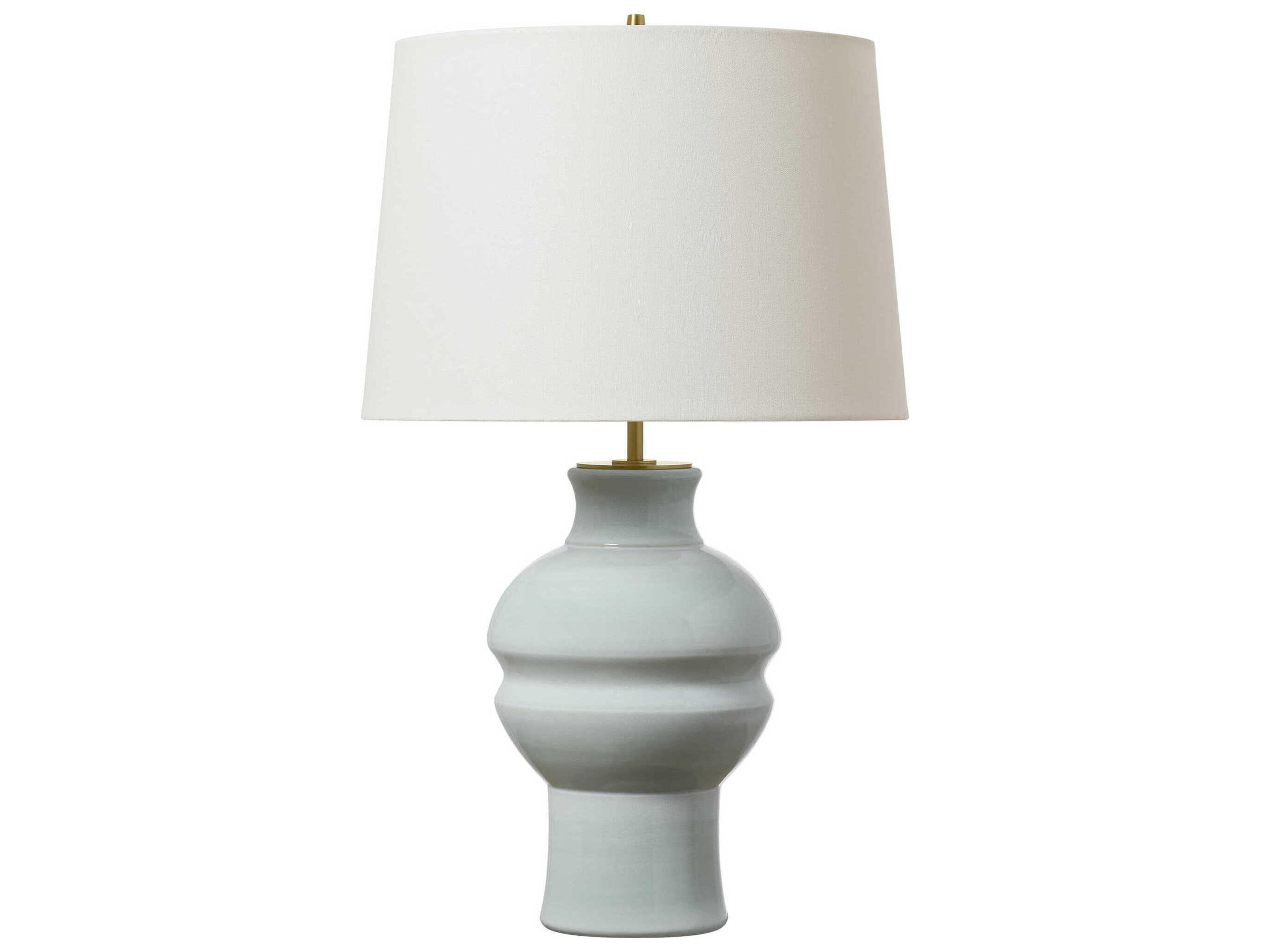 Visual Comfort Studio Nova Silk Green White Linen Fabric Buffet Lamp