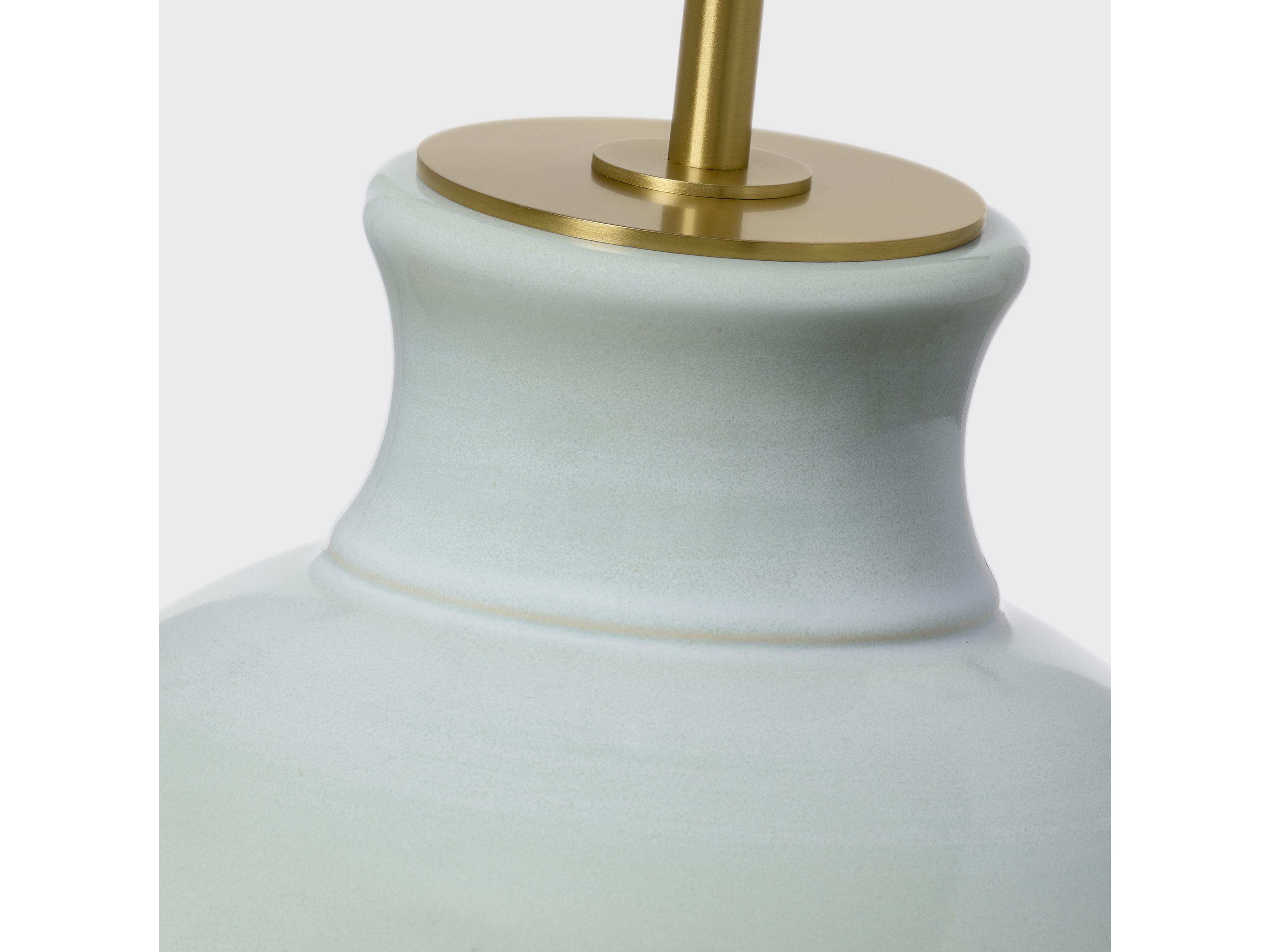 Visual Comfort Studio Nova Silk Green White Linen Fabric Buffet Lamp