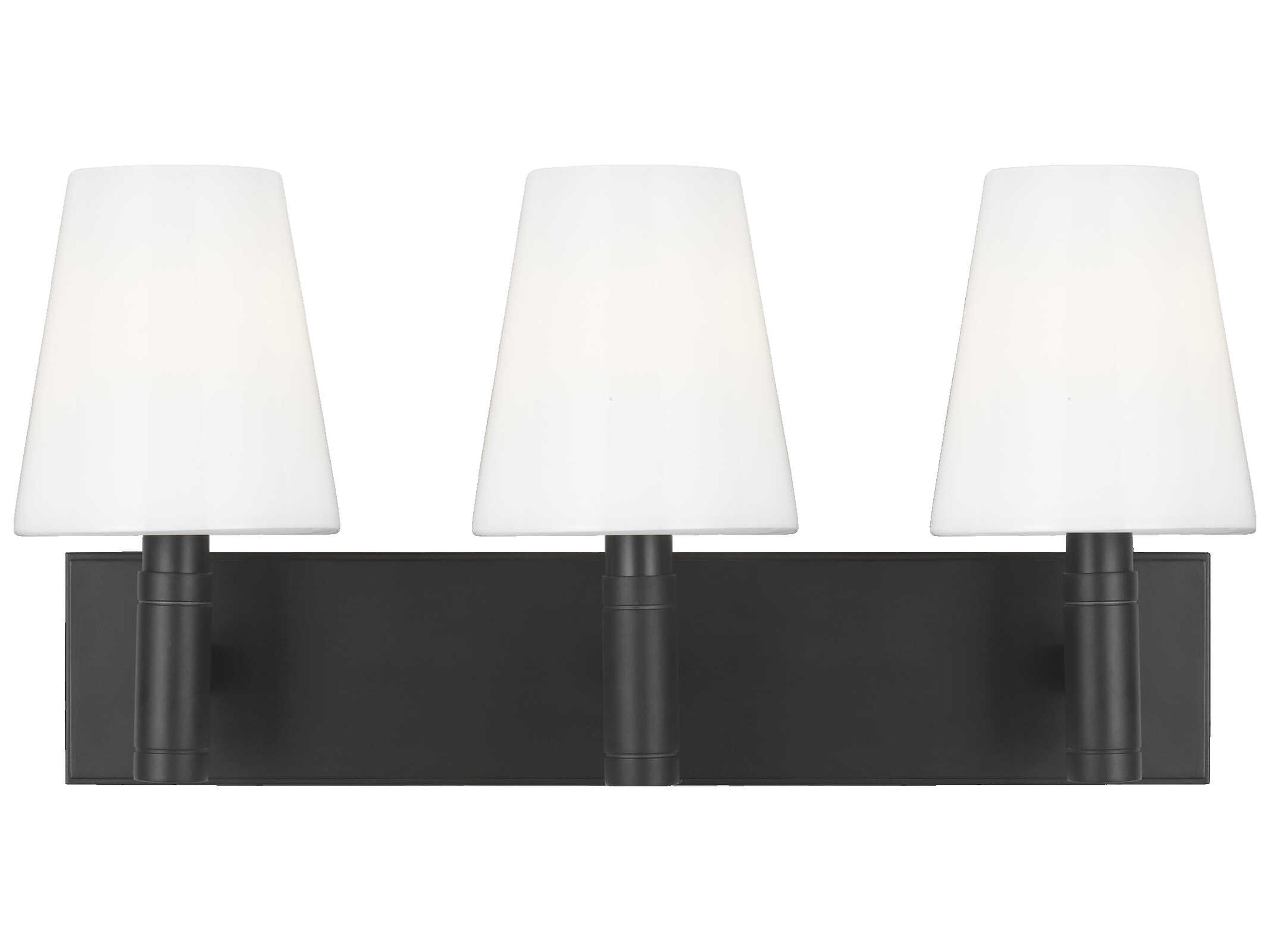 Visual Comfort Studio Beckham Classic 3-Light Aged Iron Black Vanity Light