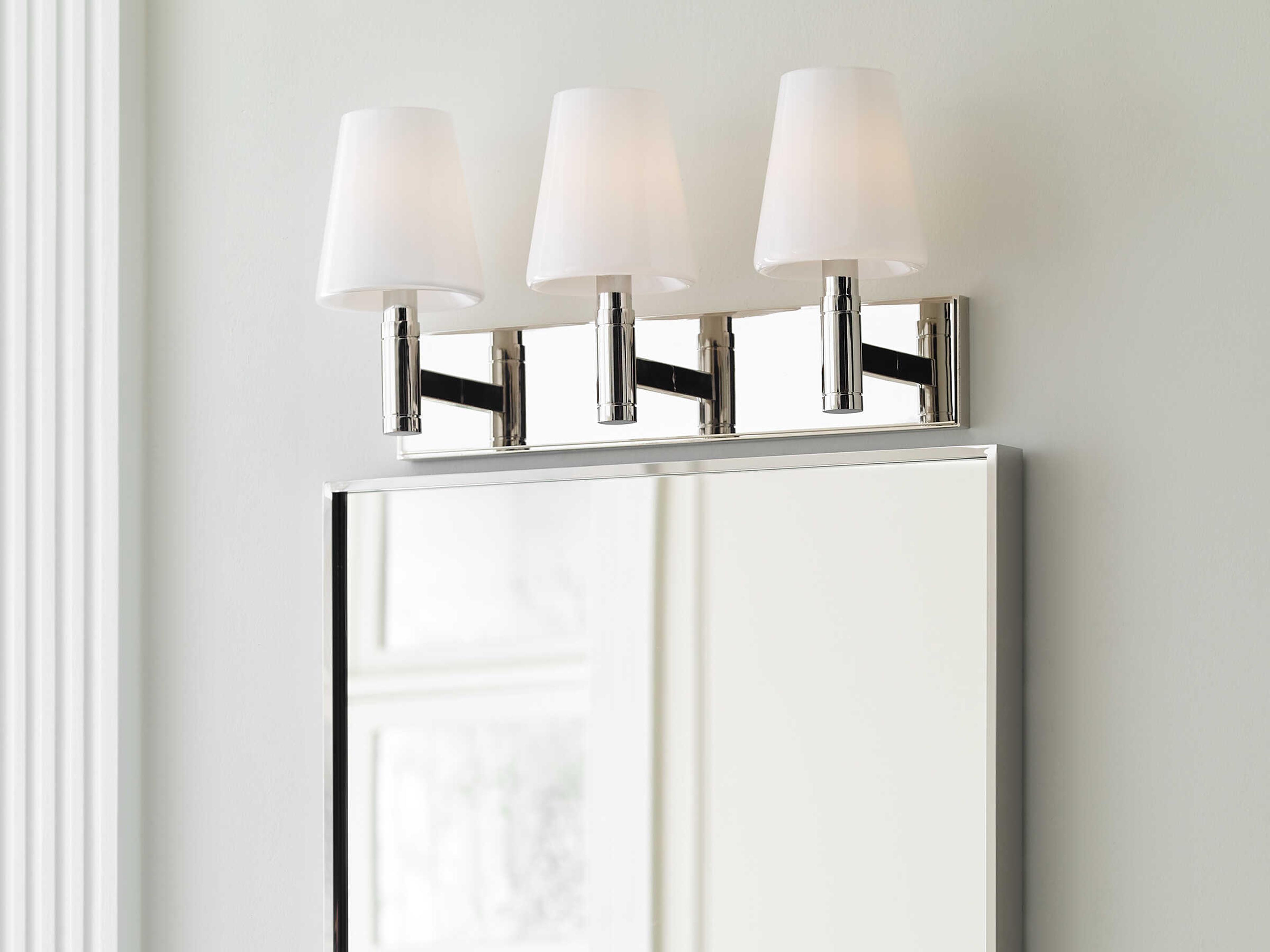 Visual Comfort Studio Beckham Classic 3-Light Polished Nickel Vanity Light
