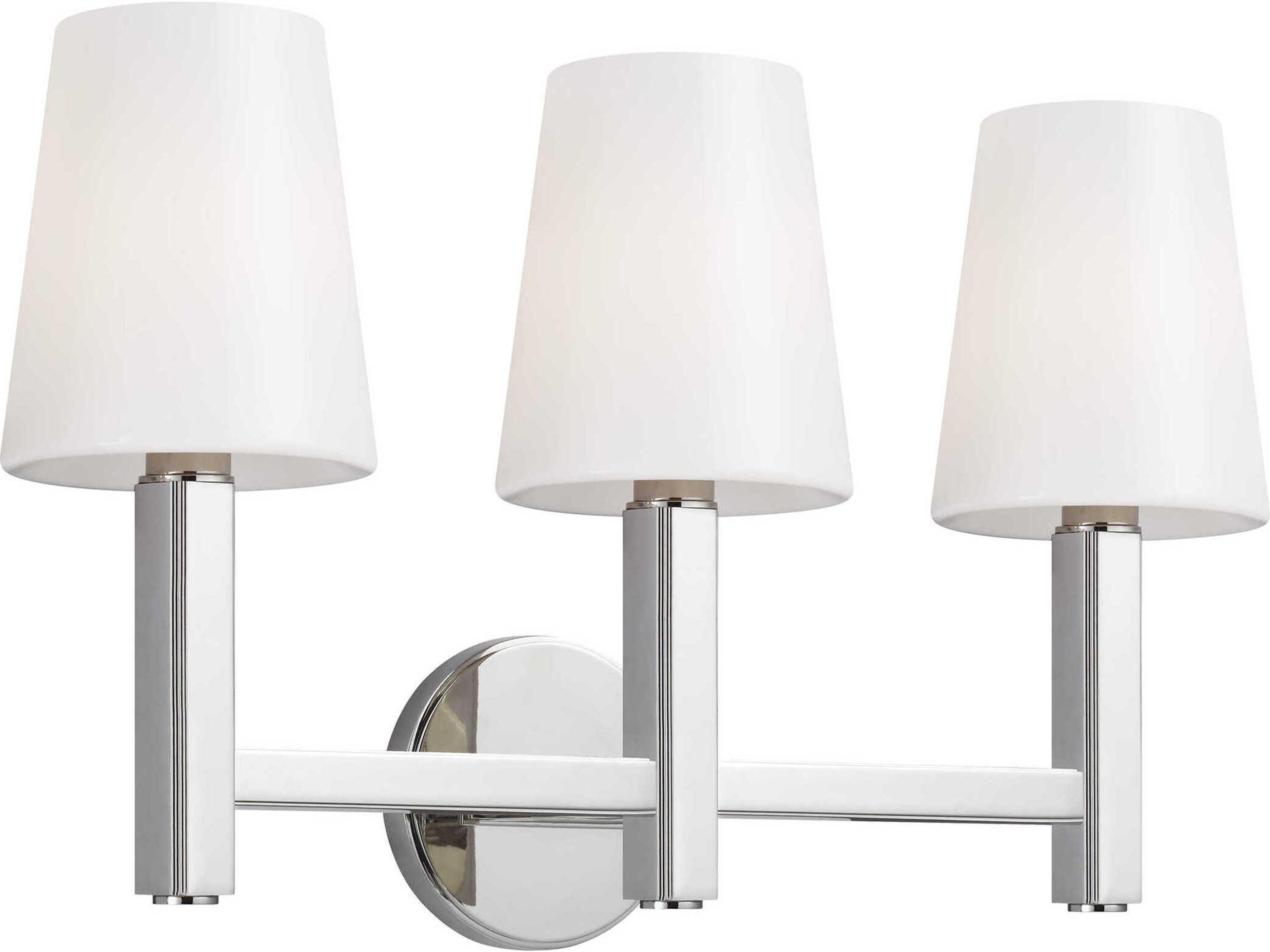 Logan Three-Light Vanity by Thomas O'Brien Polished Nickel