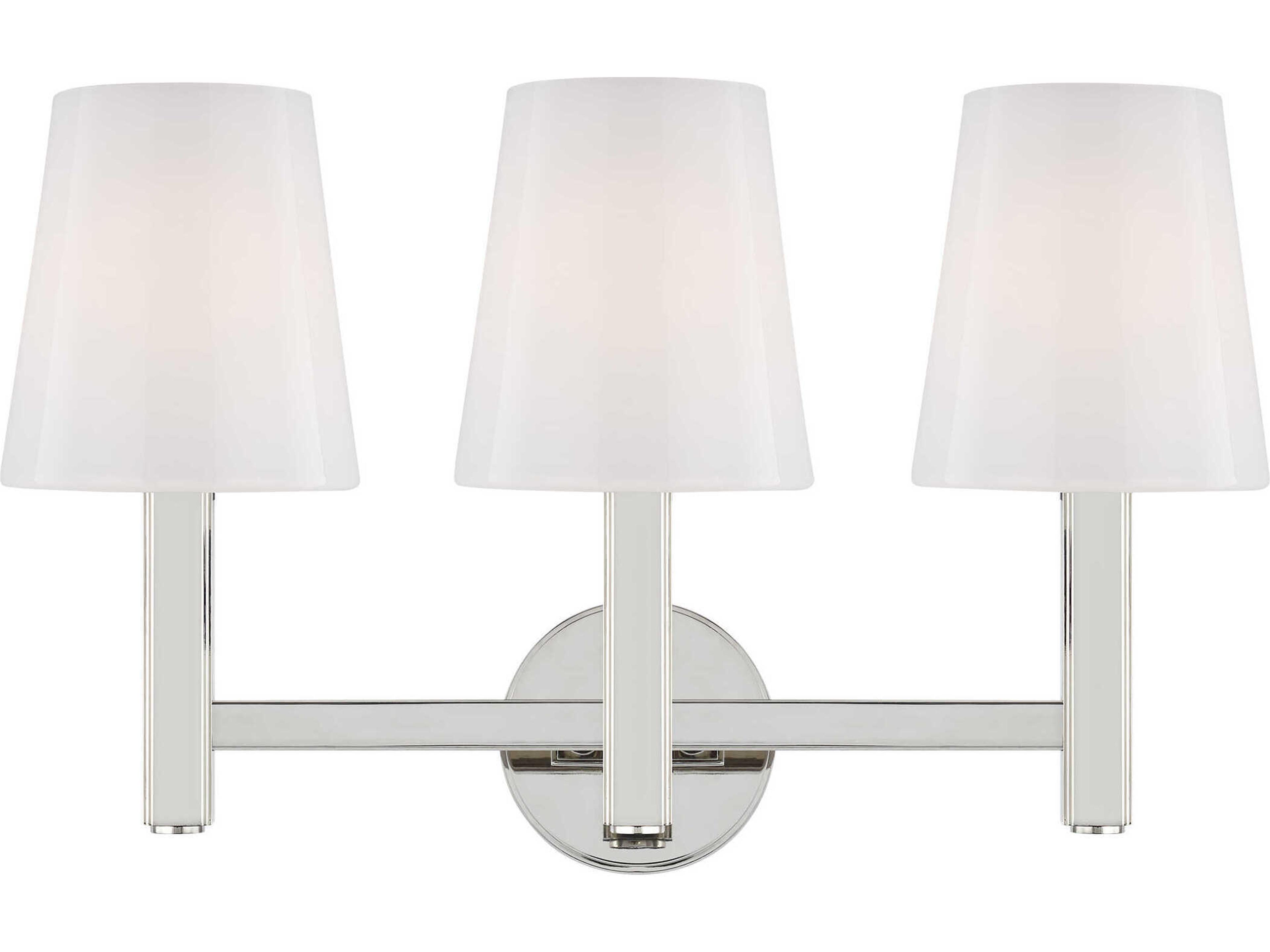 Visual Comfort Studio Logan 3-Light Polished Nickel Vanity Light