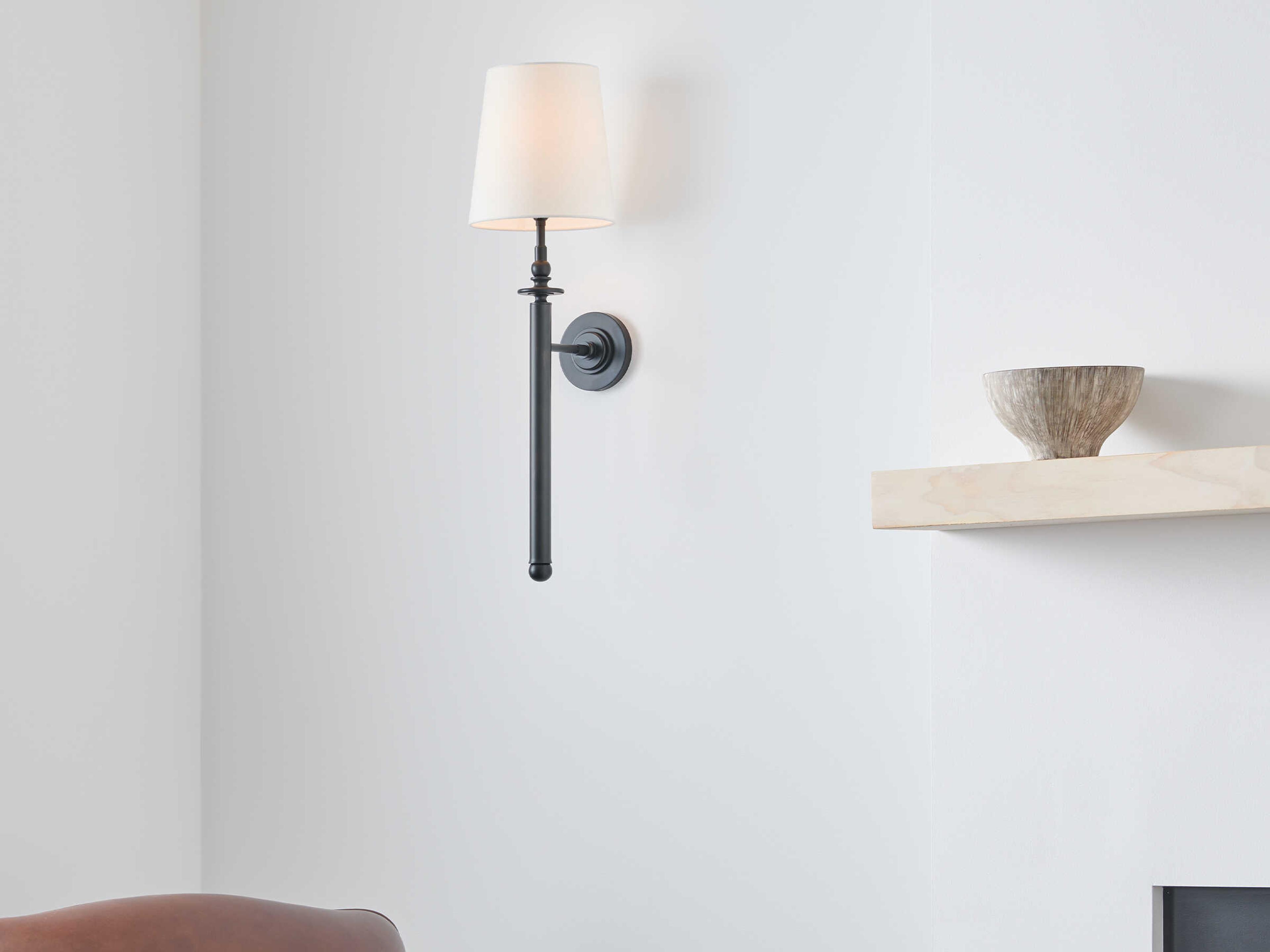 Visual Comfort Studio Capri 1-Light Aged Iron Black Wall Sconce