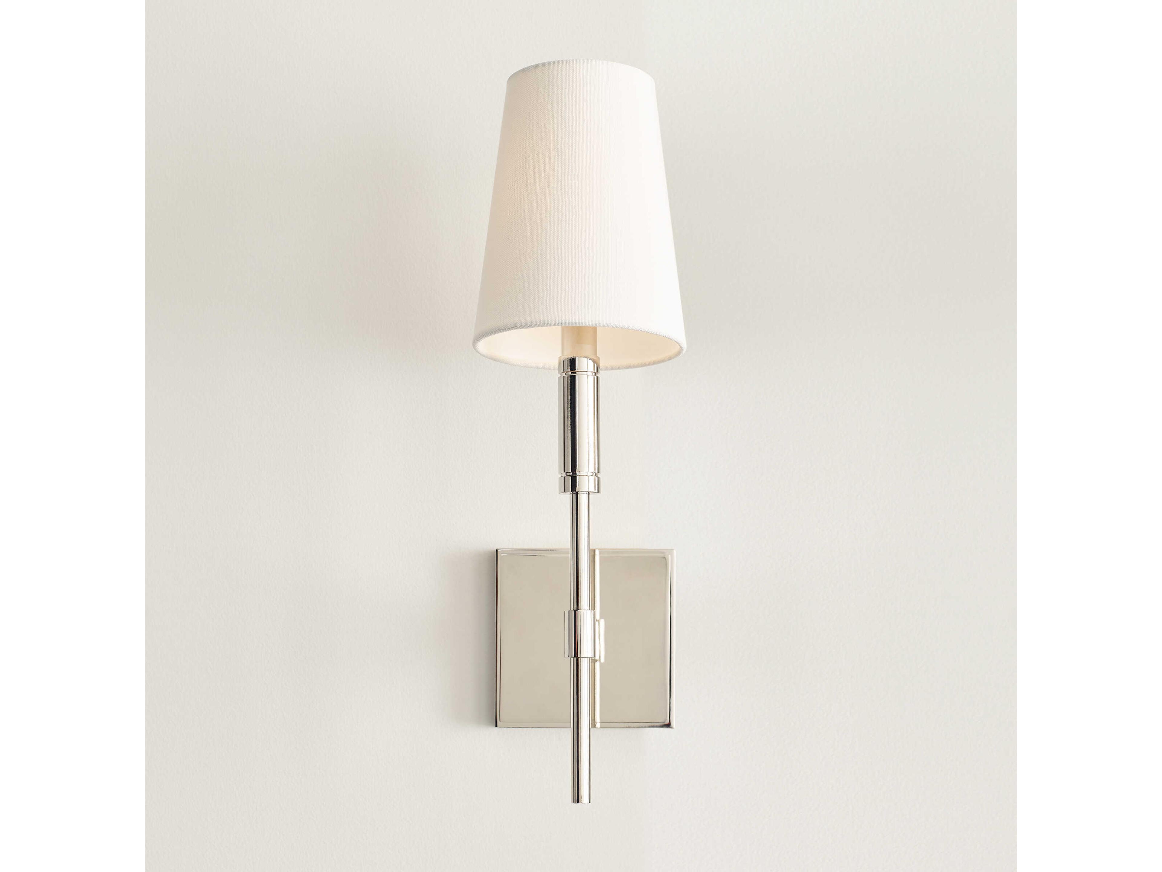 Visual Comfort Studio Beckham Classic 1-Light Polished Nickel Wall Sconce
