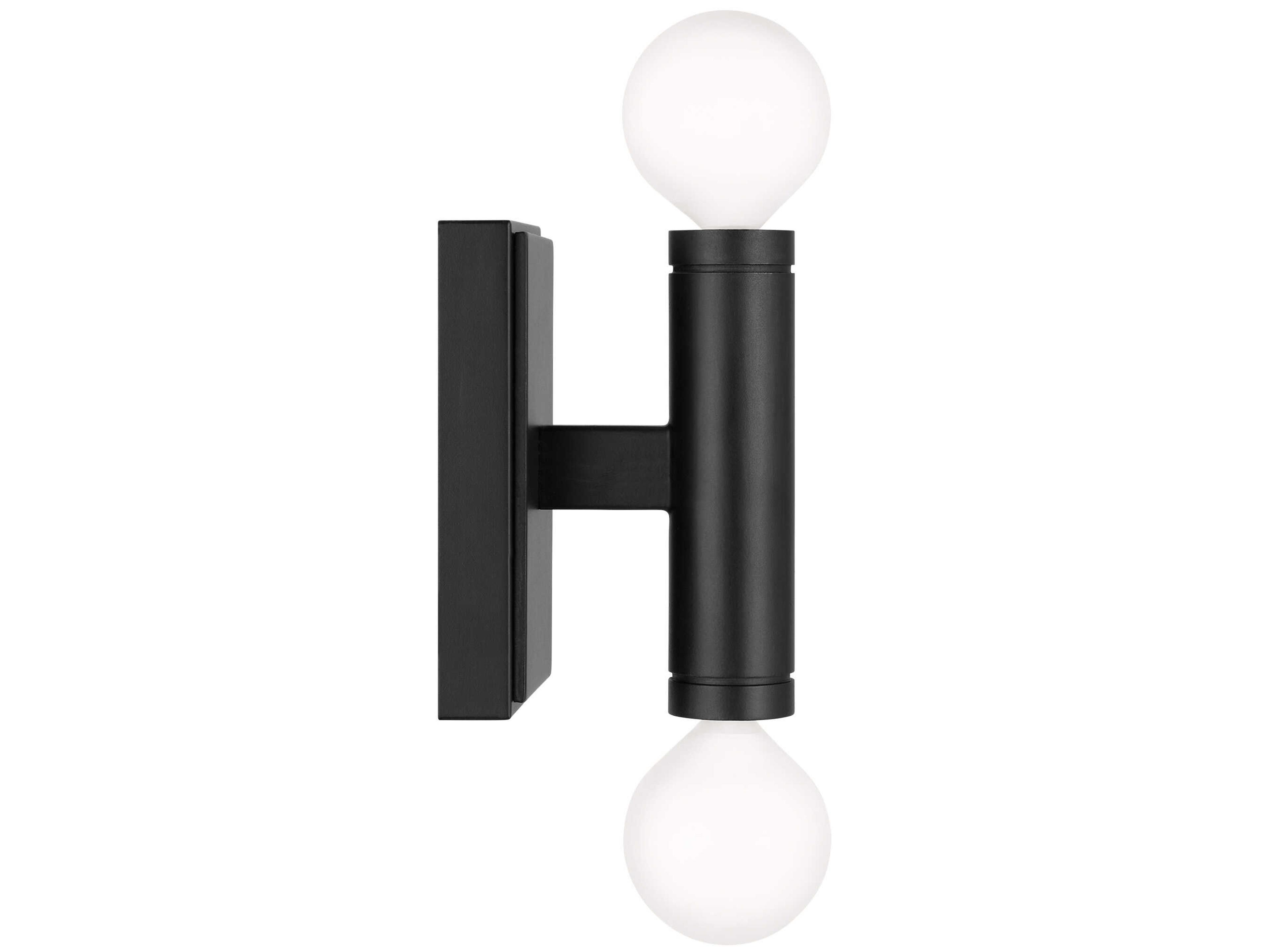 Visual Comfort Studio Beckham Modern 2-Light Aged Iron Black Wall Sconce