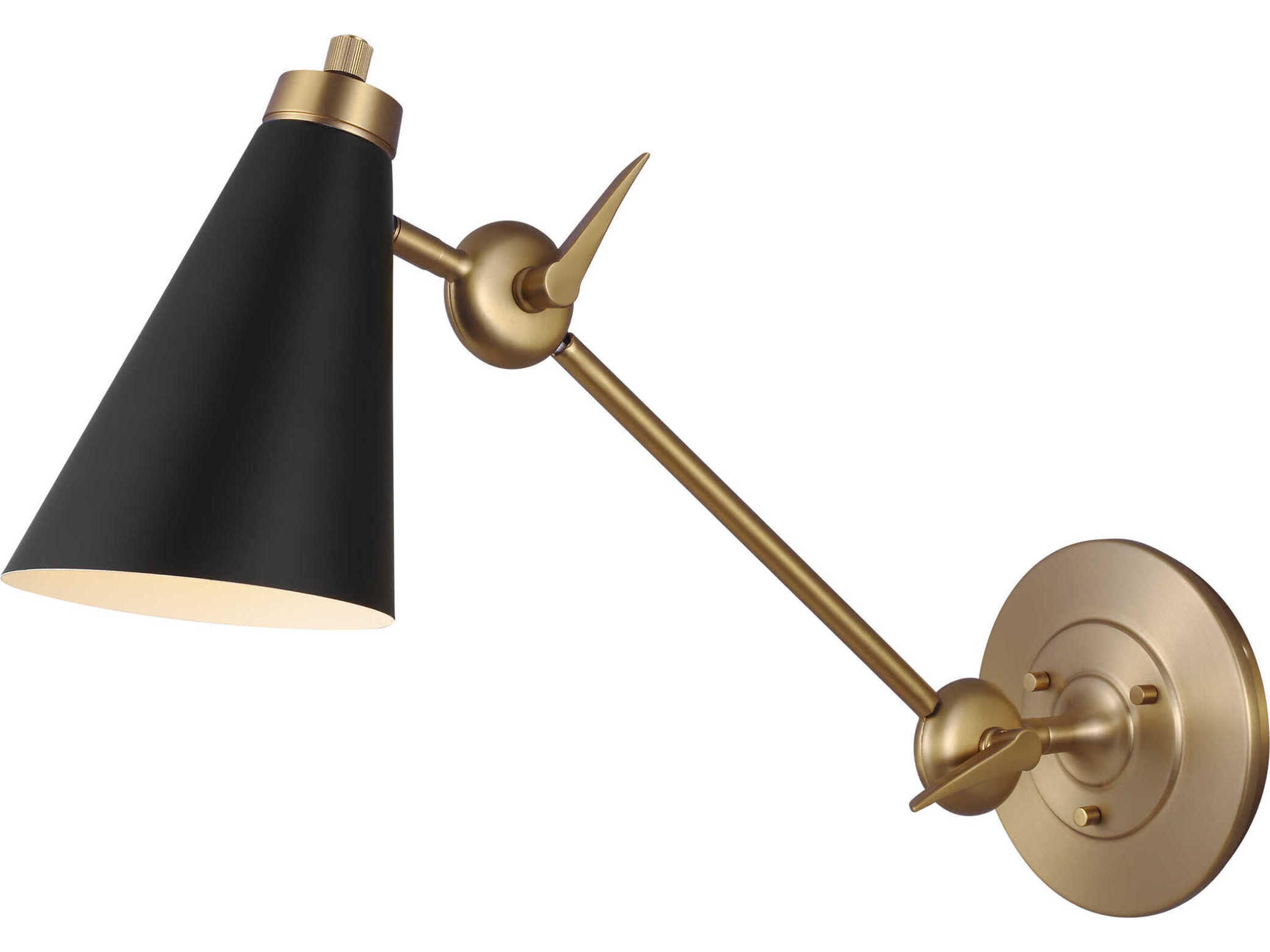 Visual Comfort Studio Signoret 1-Light Burnished Brass Swing Wall Sconce