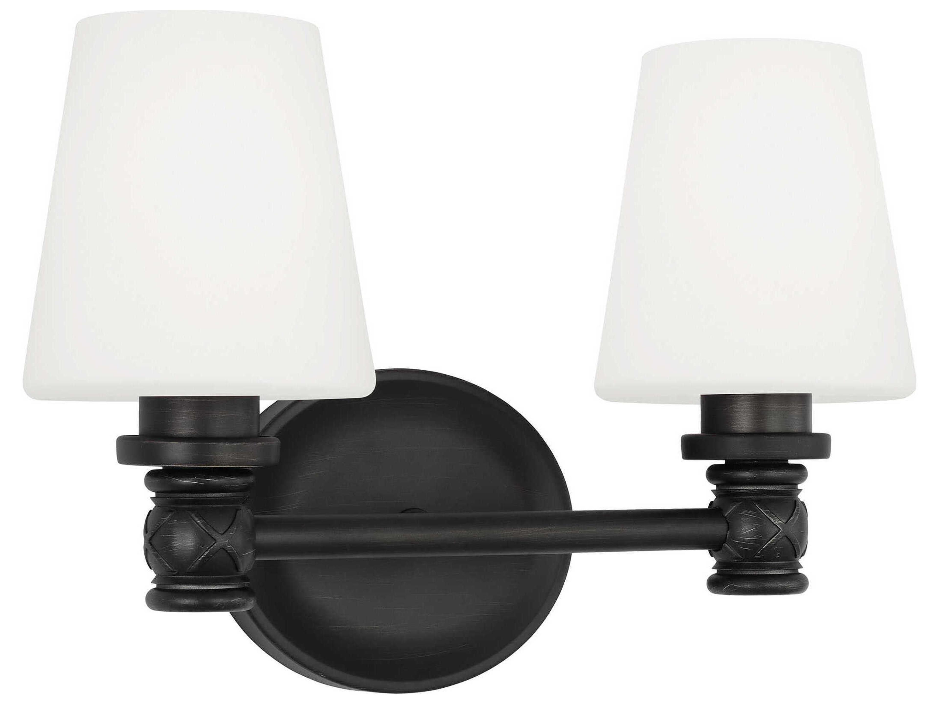 Xavierre Two-Light Bath Vanity in Aged Iron