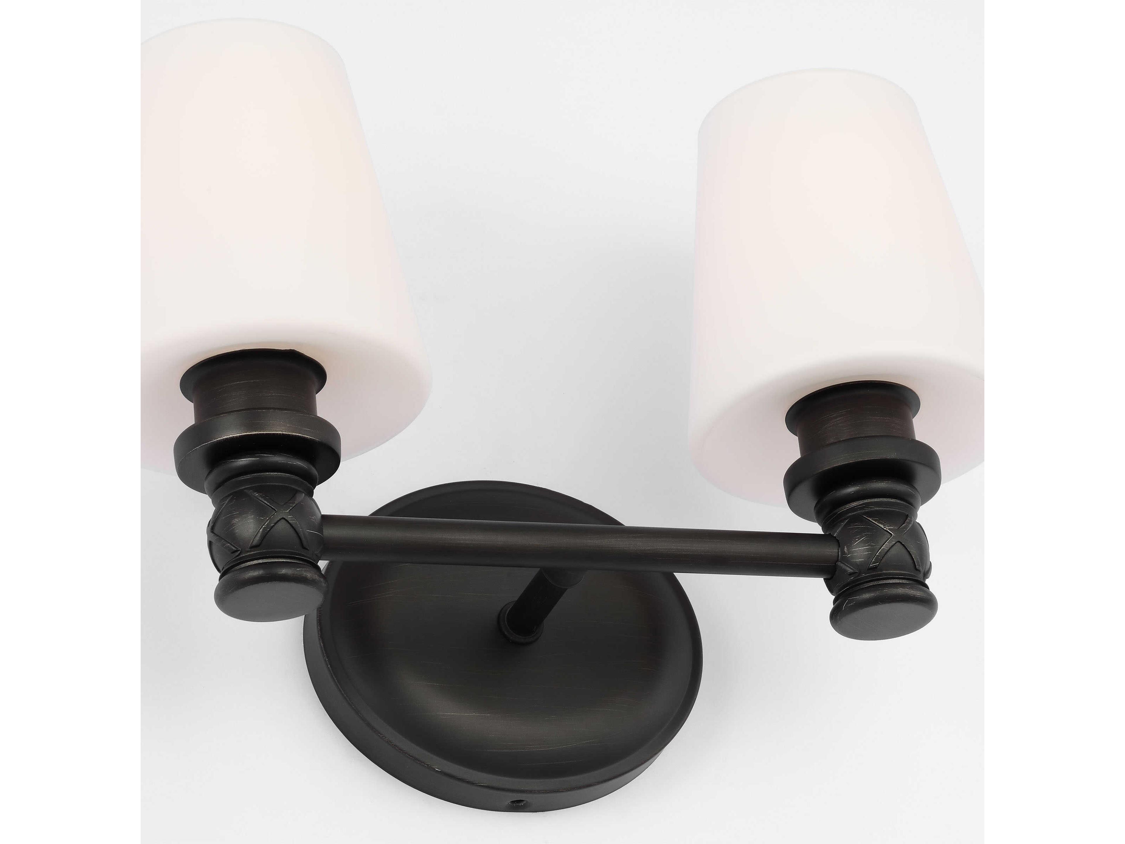 Visual Comfort Studio Xavierre 2-Light Aged Iron Black Vanity Light