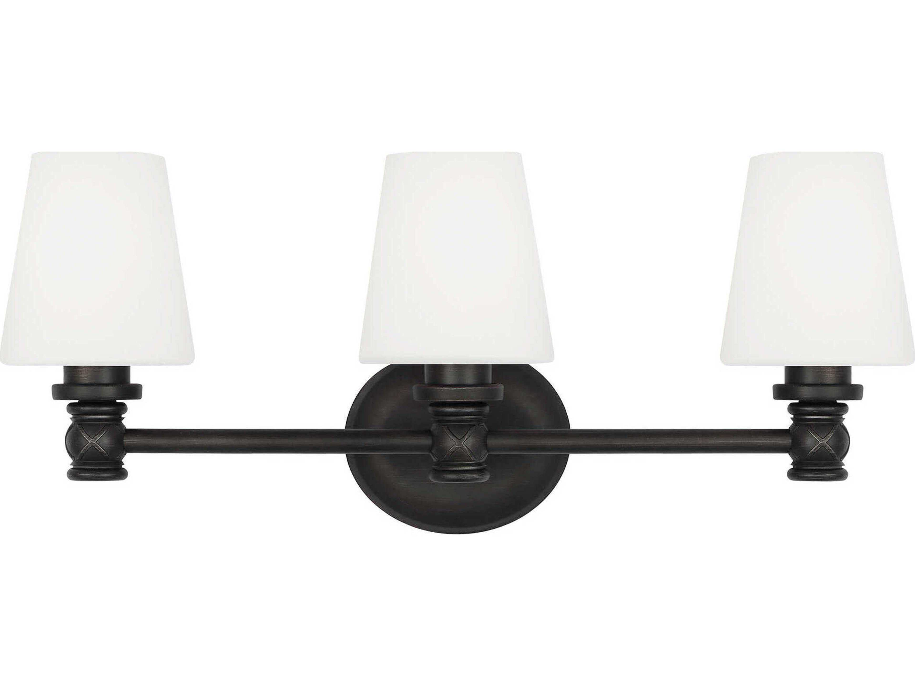 Visual Comfort Studio Xavierre 3-Light Aged Iron Black Vanity Light