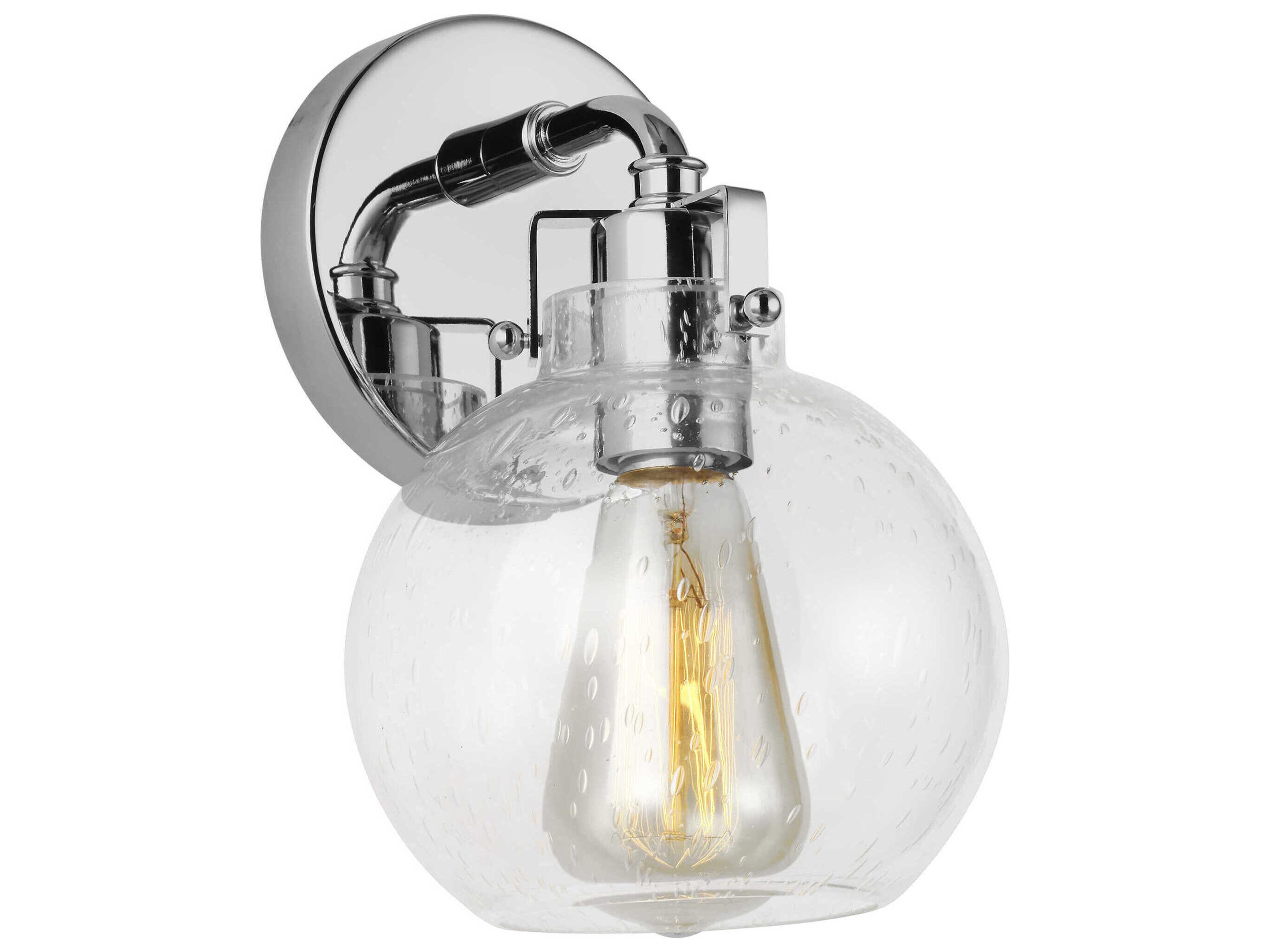 Clara Wall Sconce In Chrome With Seeded Glass