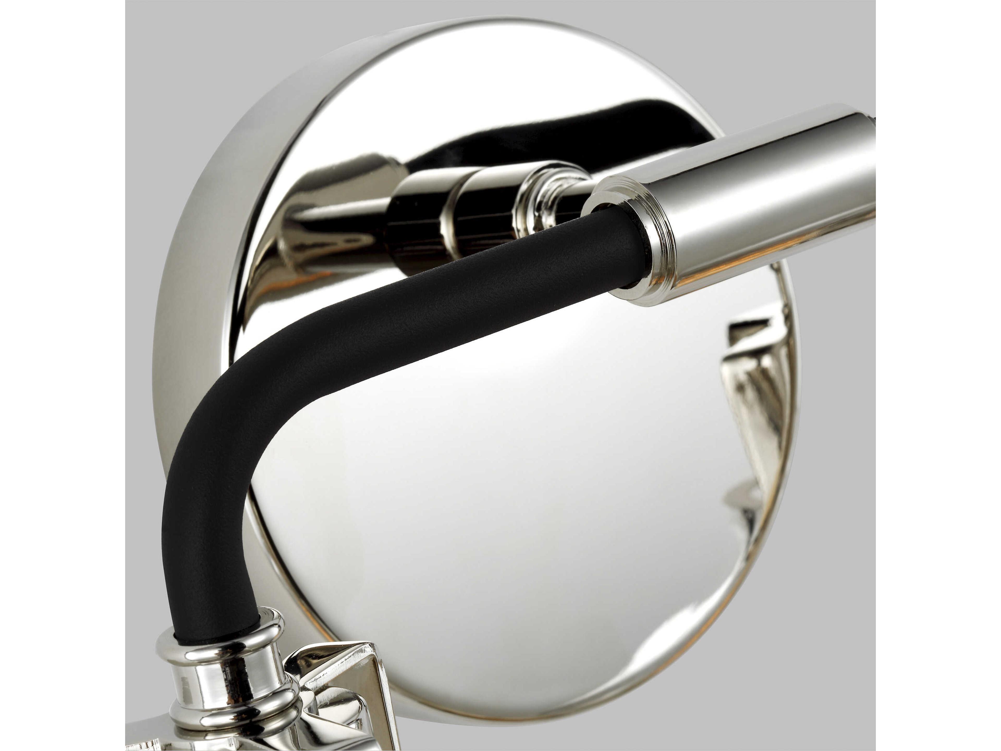 Visual Comfort Studio Clara 2-Light Polished Nickel Textured Black Vanity Light