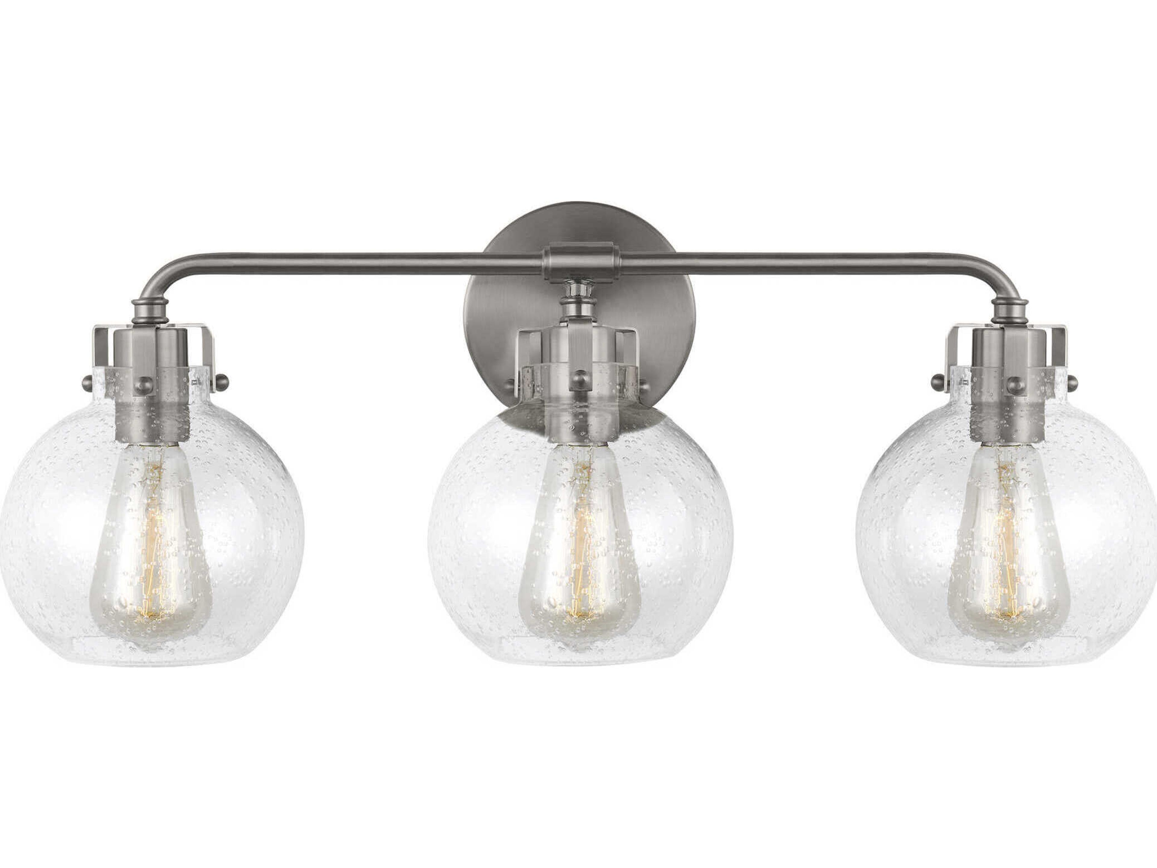 Visual Comfort Studio Clara 3-Light Satin Nickel Vanity Light