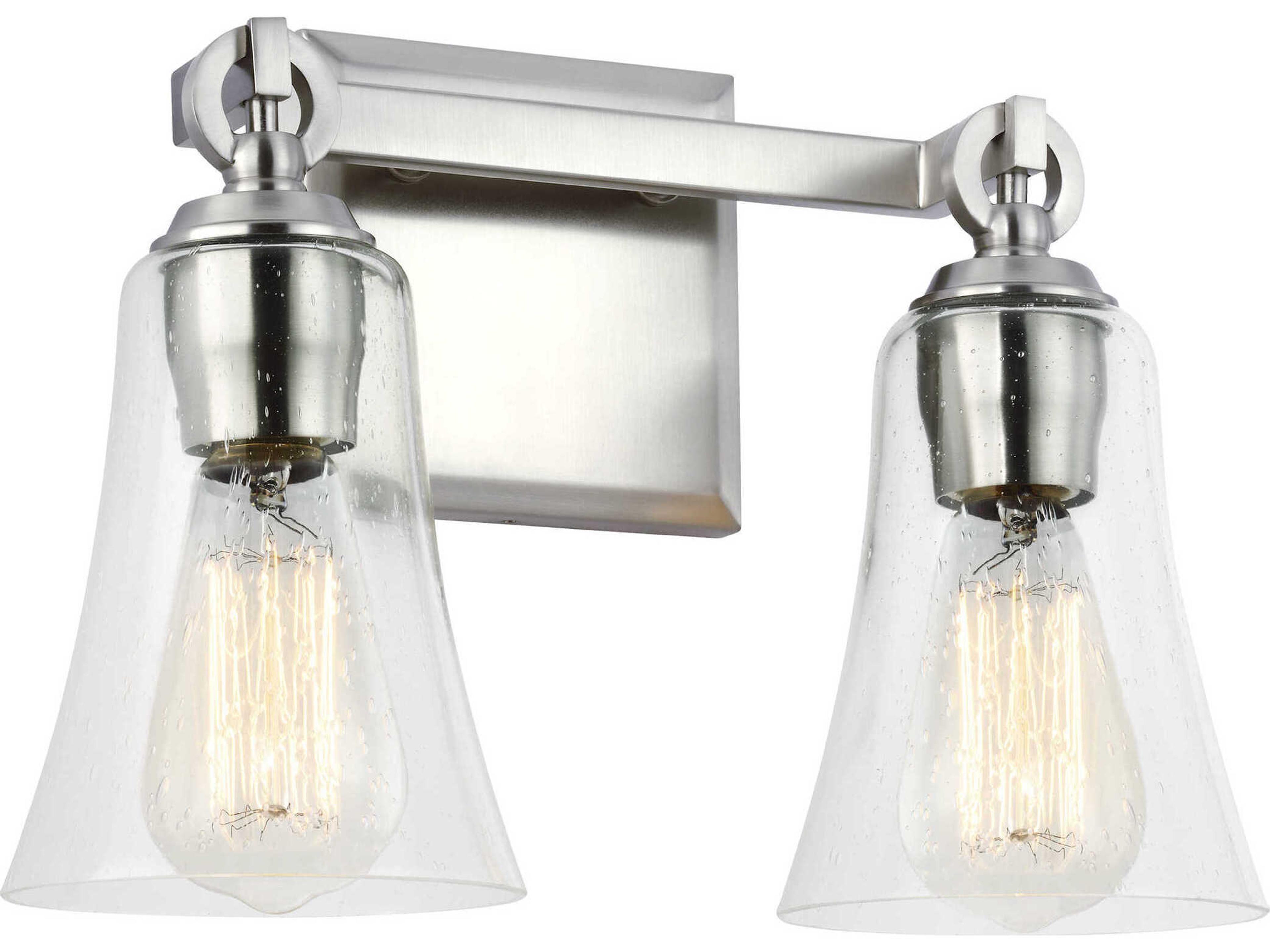 Visual Comfort Studio Monterro 2-Light Satin Nickel Vanity Light