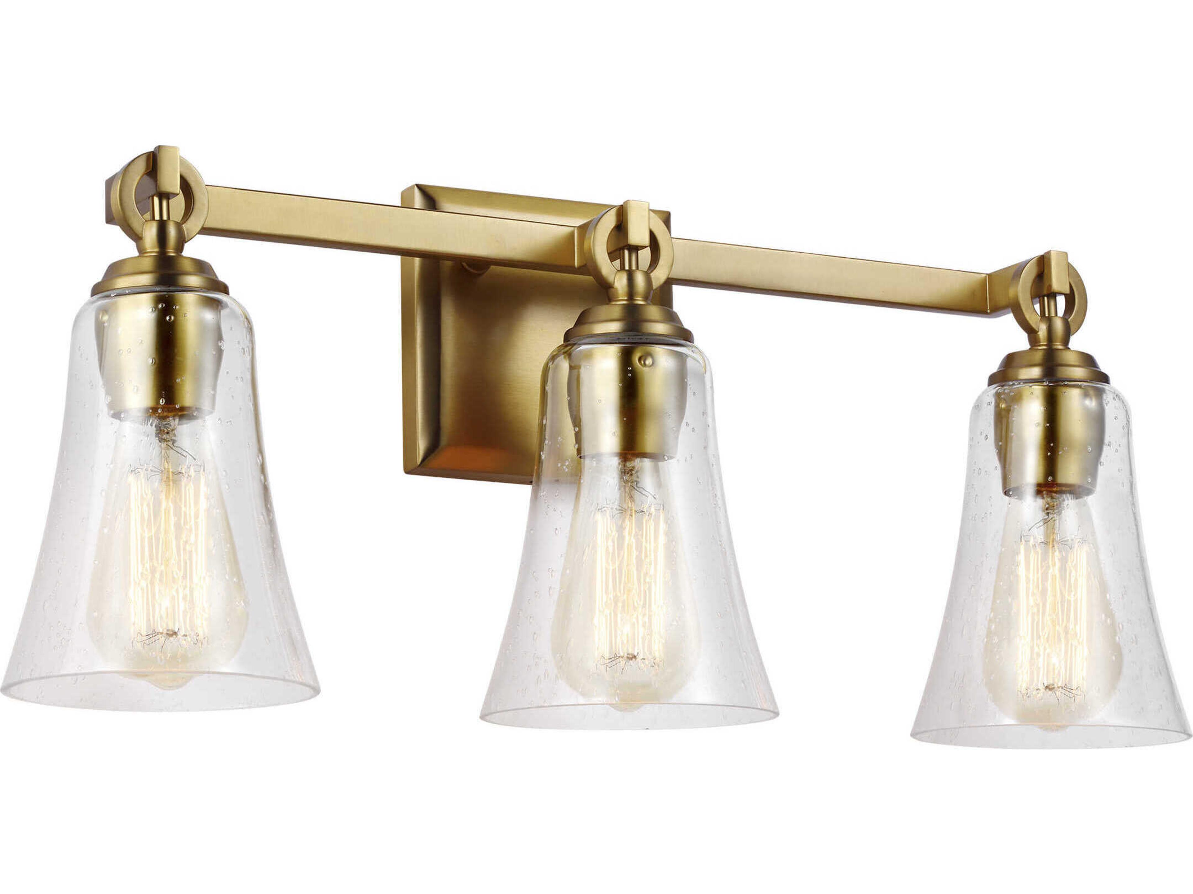 Visual Comfort Studio Monterro 3-Light Burnished Brass Vanity Light