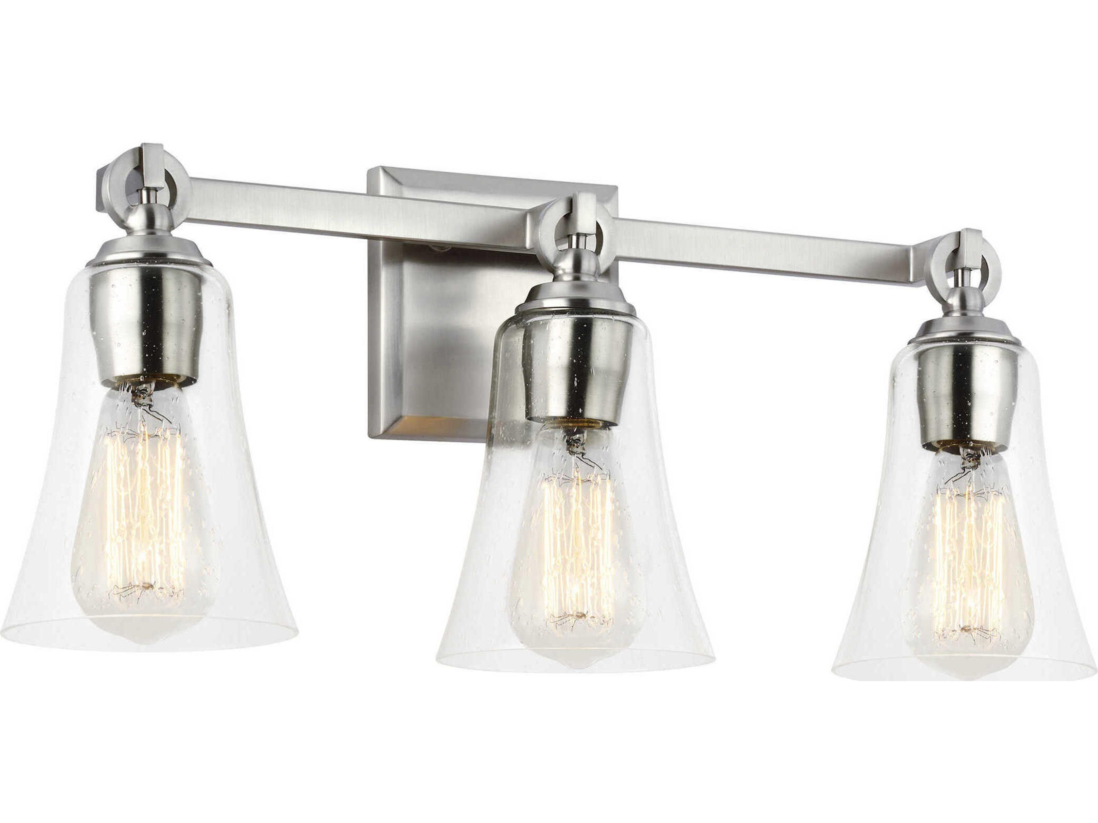 Visual Comfort Studio Monterro 3-Light Satin Nickel Vanity Light