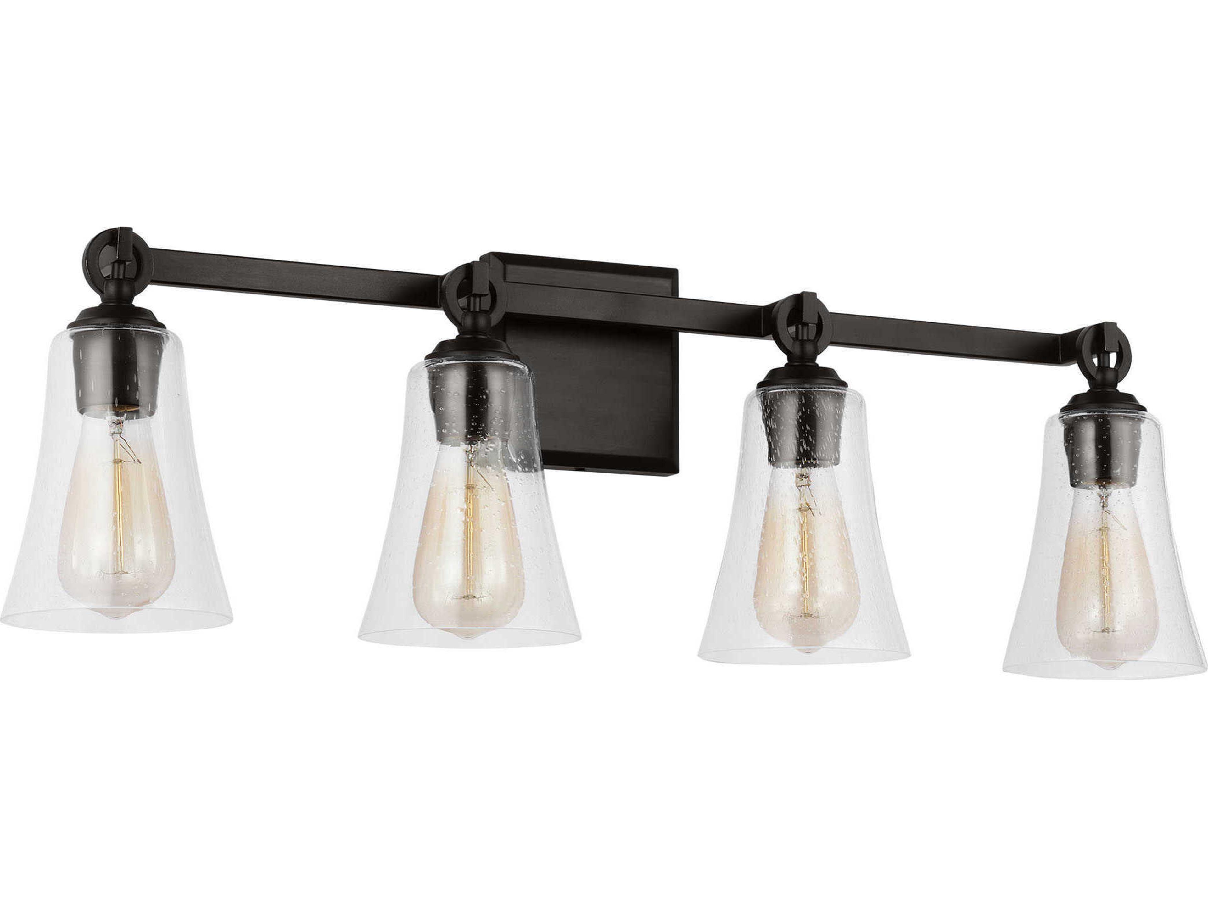 Visual Comfort Studio Monterro 3-Light Aged Iron Black Vanity Light