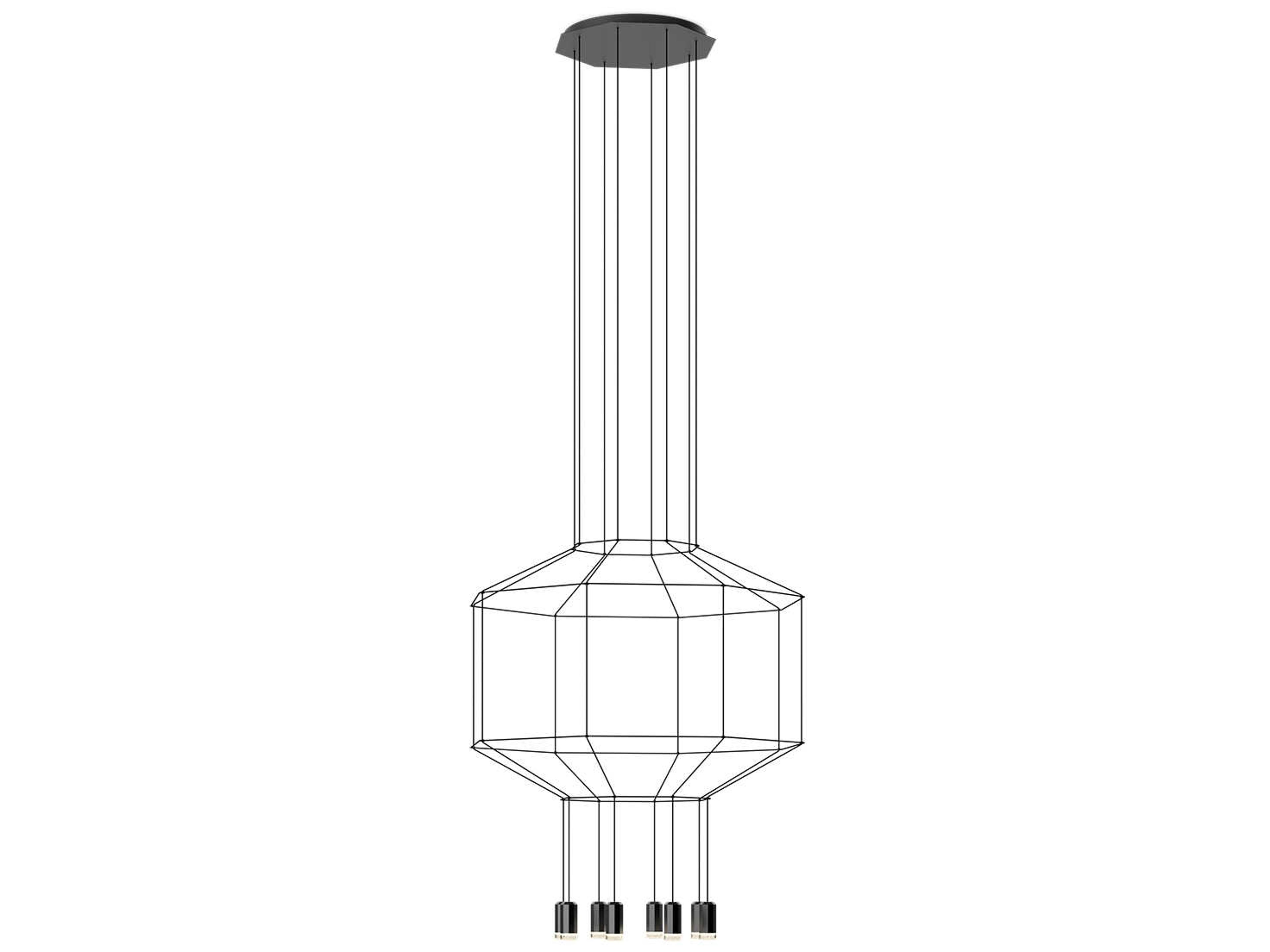 Vibia Wireflow 8-Light Black Geometric Pendant