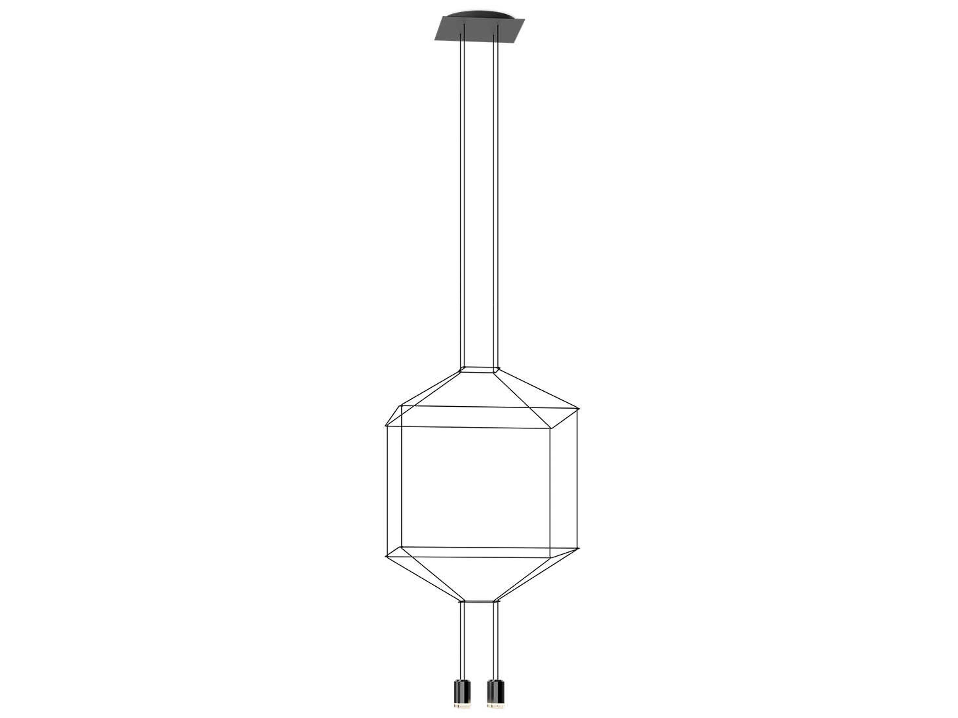 Wireflow 4-Light Black Geometric Pendant
