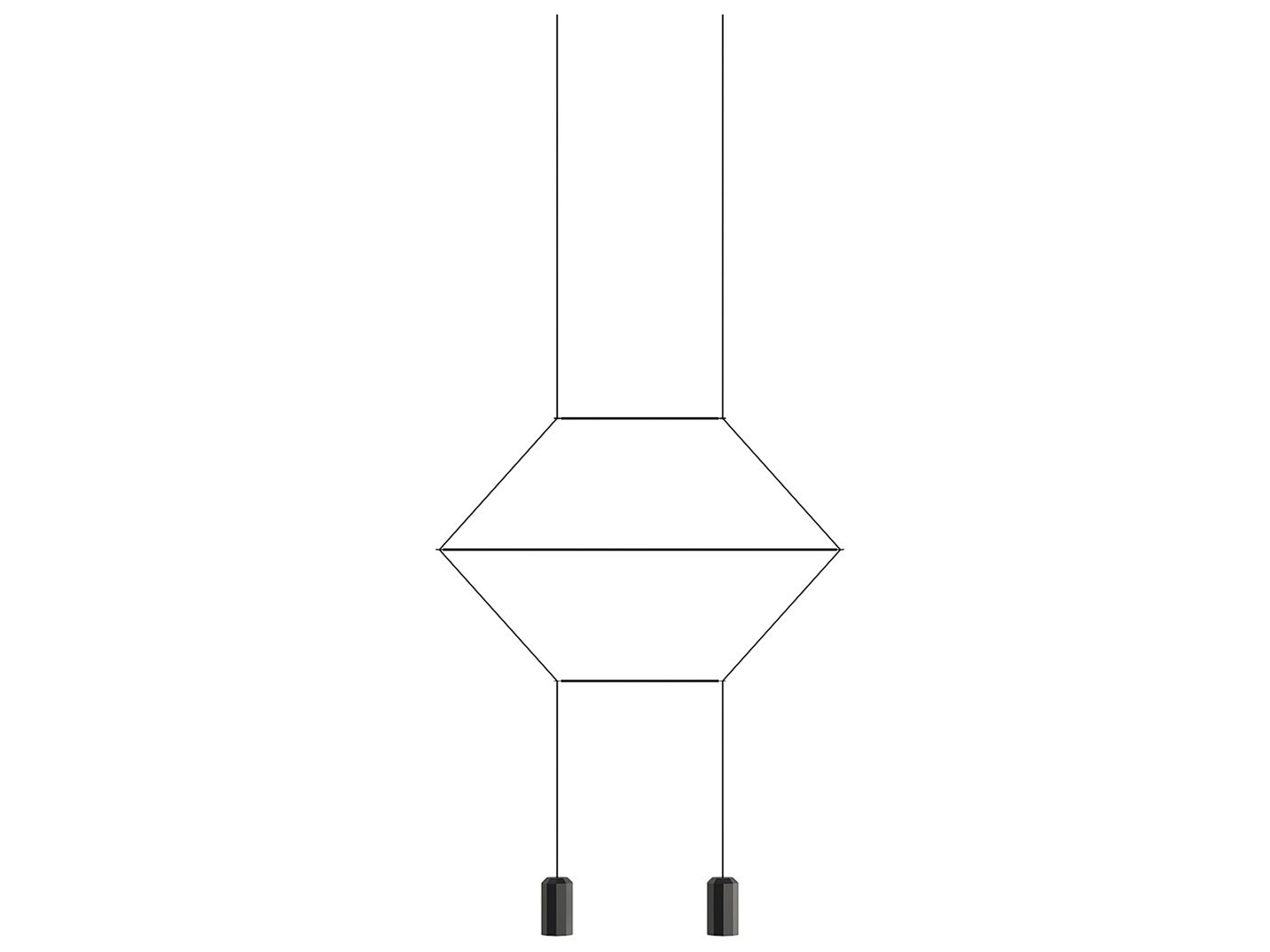 Wireflow 2-Light Black Geometric Pendant