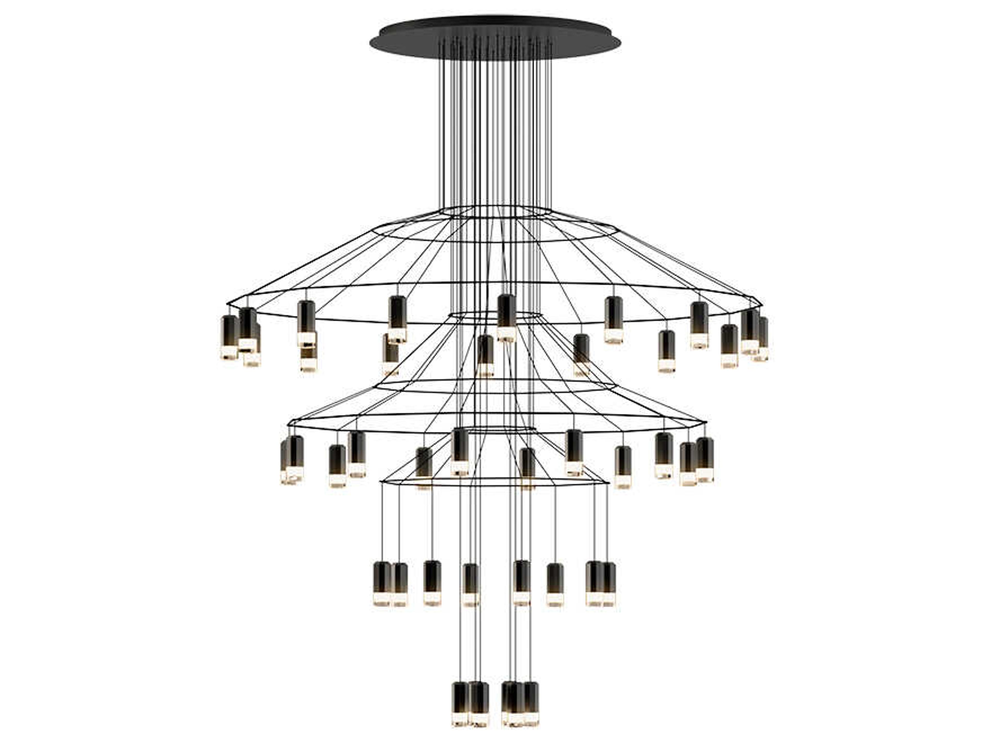 Wireflow 42-Light Black Geometric Pendant