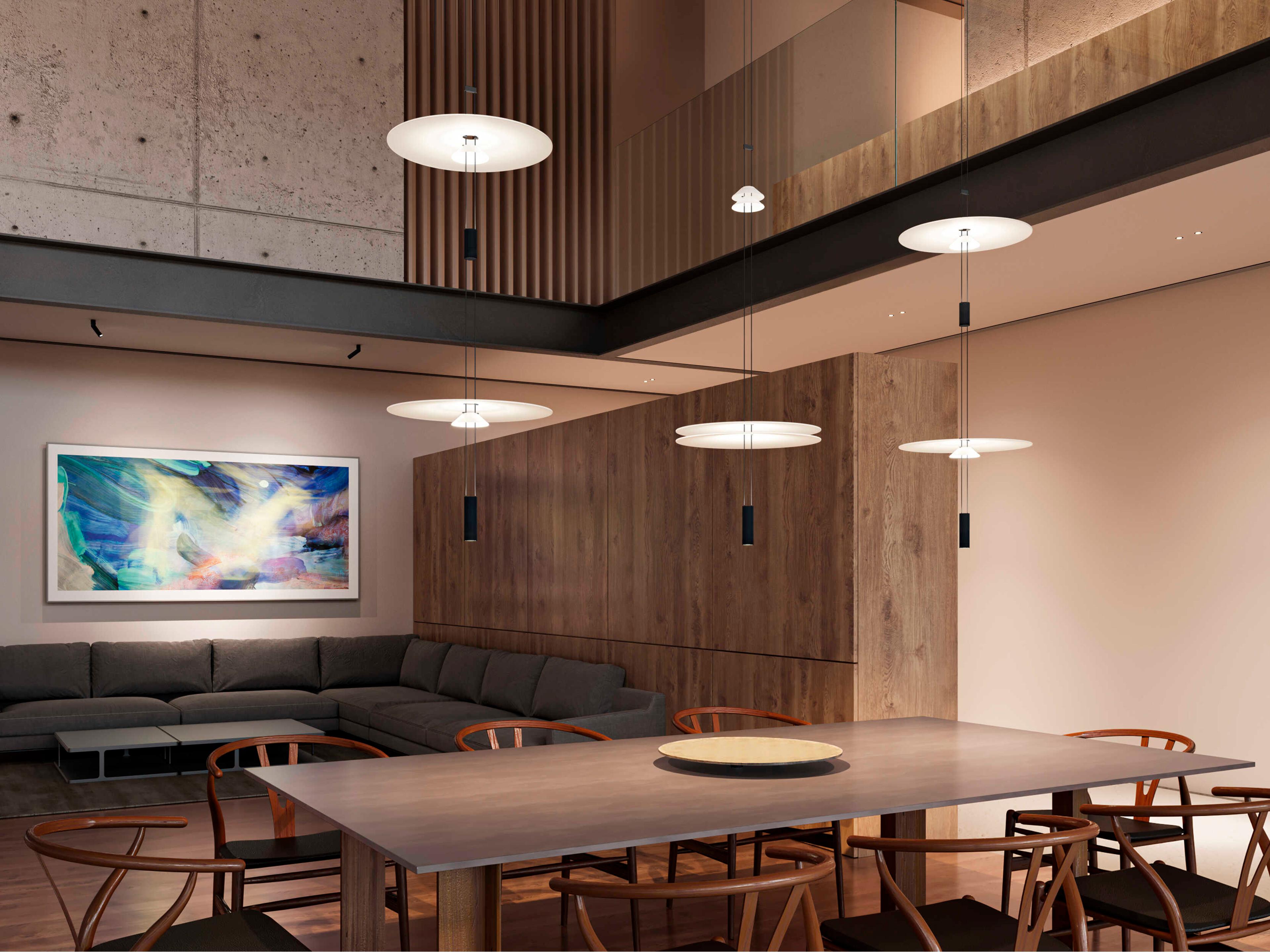 Vibia Flamingo 3-Light Black Round Pendant