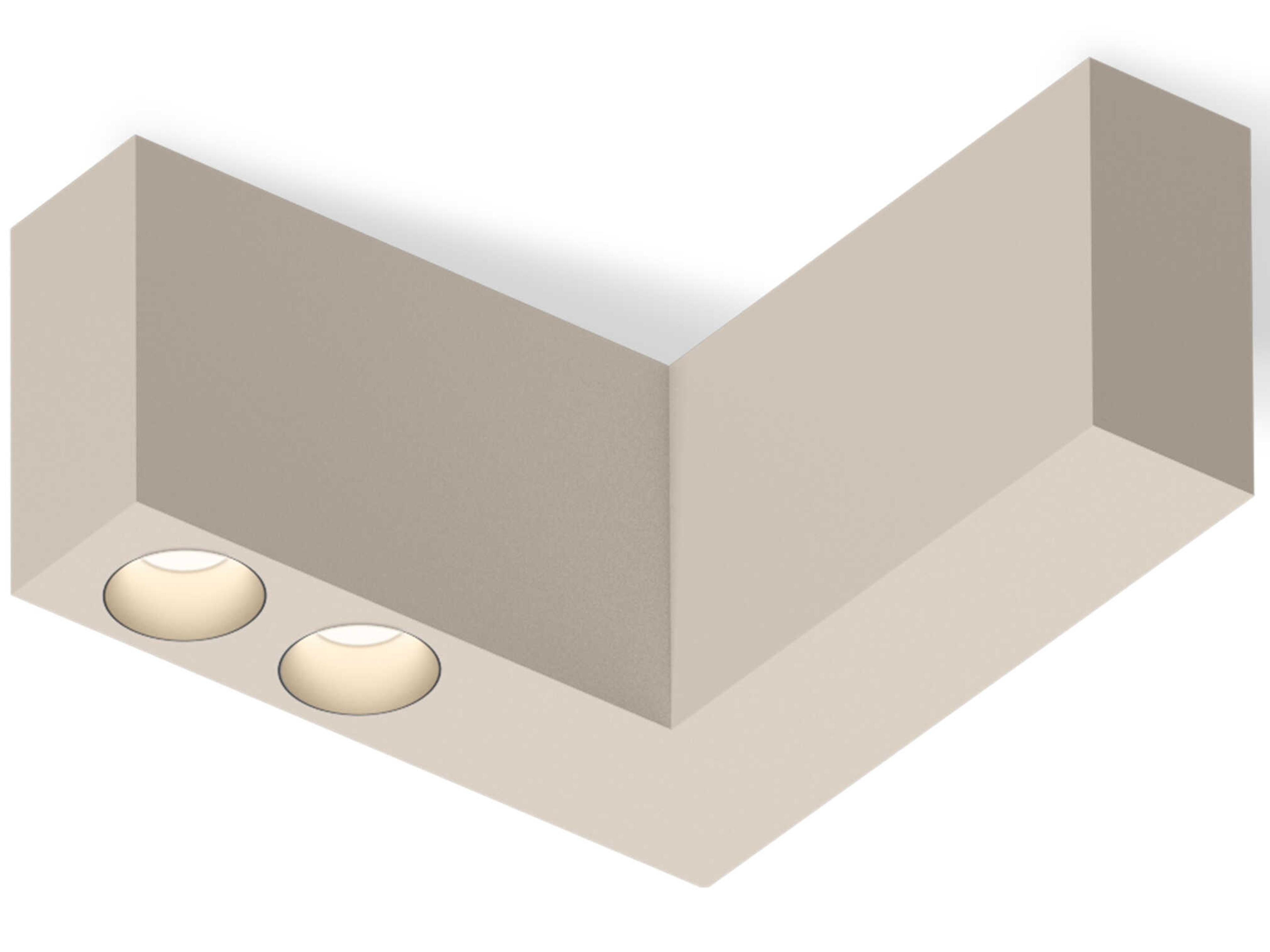 Offset 2-Light Off White Geometric Linear Flush Mount